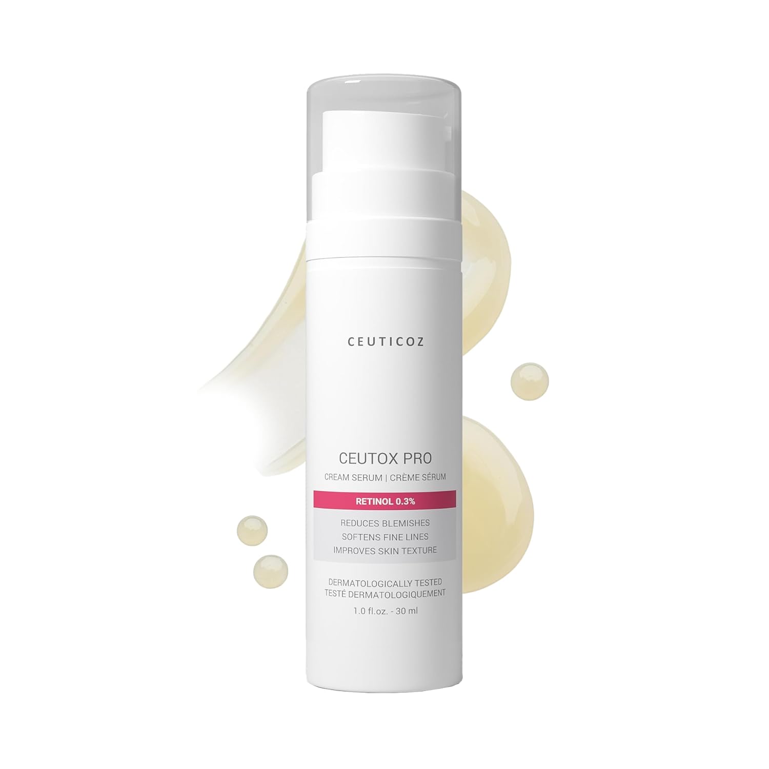 Ceutox PRO Cream Serum | For Skin Aging & Fine Lines | Smoothens wrinkles & boosts cell renewal | 0.3% Retinol & Vitamin C | All Skin Types | 30ml