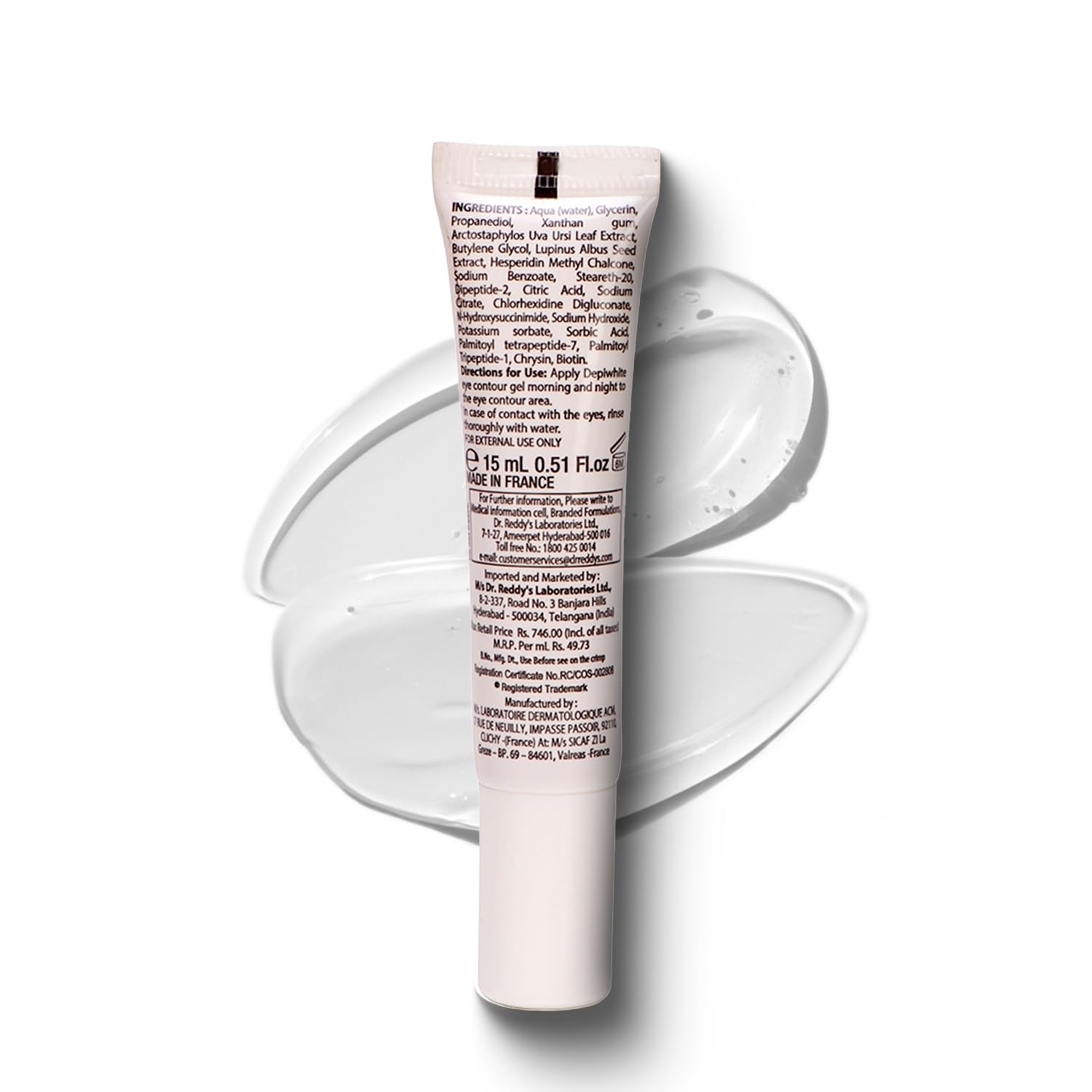 Depiwhite Eye Gel | Reduces Dark Circles and Puffy Under Eyes | Contains Natural Ingredients | Dermatologist Recommended | For Women and Men | Suitable for All Skin Types | 15ml