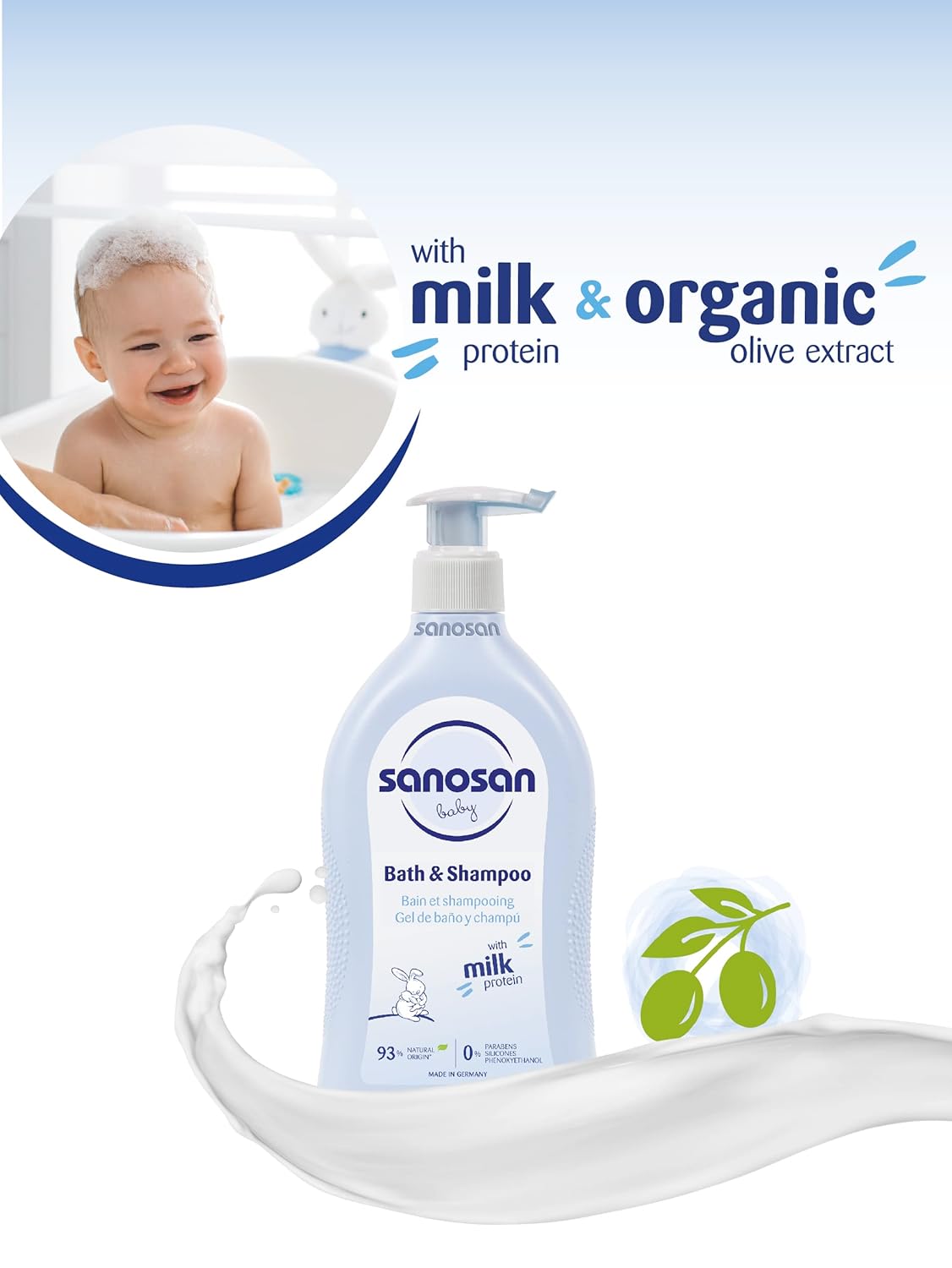 Sanosan Baby Bath and Shampoo SLS Free - 500ml