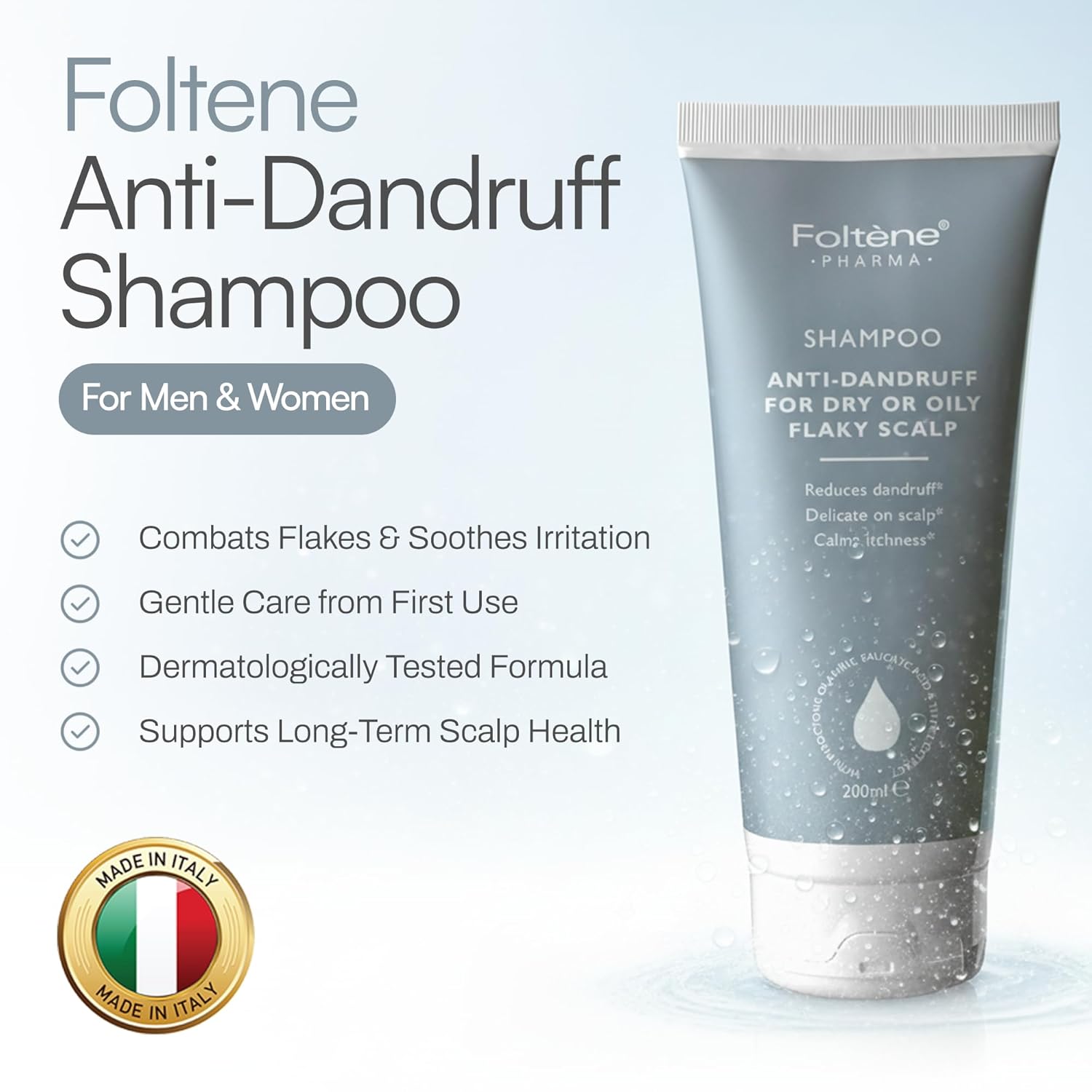 Foltene Pharma Anti-Dandruff Shampoo For Dry or Oily Flaky Scalp