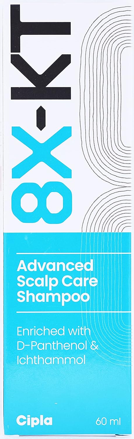 8X-KT Shampoo with Ketoconazole and Zinc Pyrithione,  60ml ( Pack of 2 )