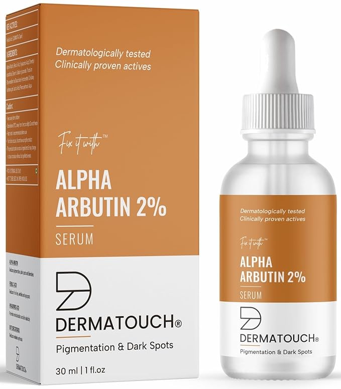 DERMATOUCH Alpha Arbutin 2% Serum | Best For Pigmentation & Dark Spots Reduction | Suitable To All Skin Types | For Both Men & Women