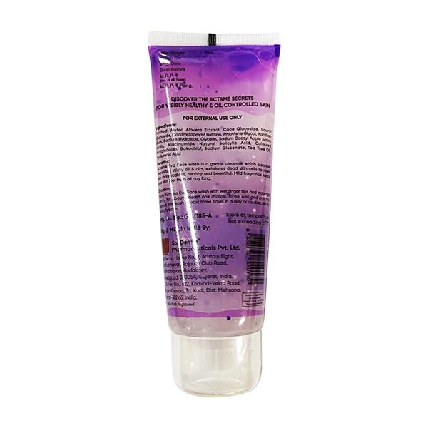 Actame Eva Face Wash | Controls Oil & Acne Hydrates & Soothes Daily AM/PM Use, 70g - Skiynse Dermatologique