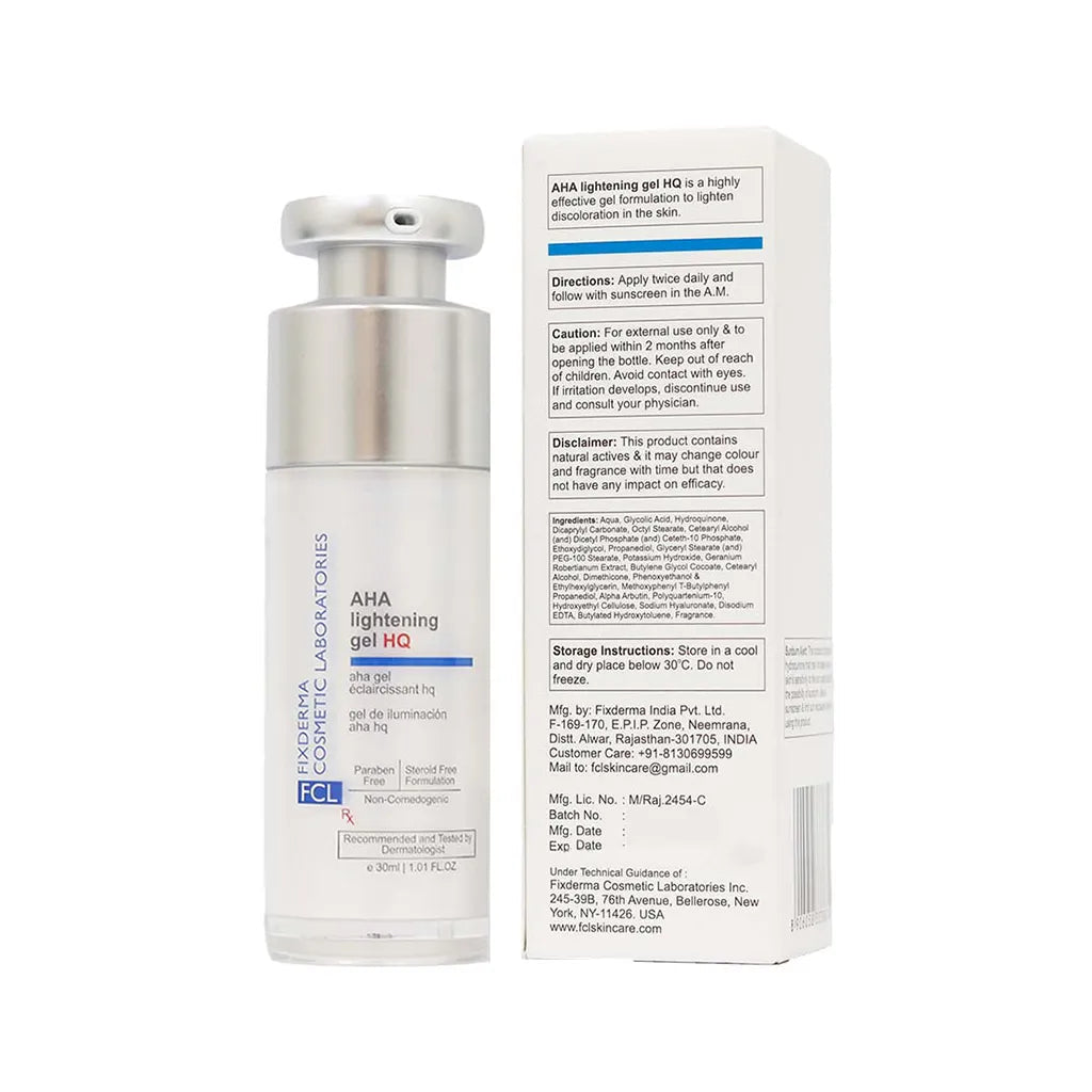 FCL AHA Lightening Gel HQ – Fast-Acting Skin Brightening Solution with Glycolic Acid & Alpha Arbutin