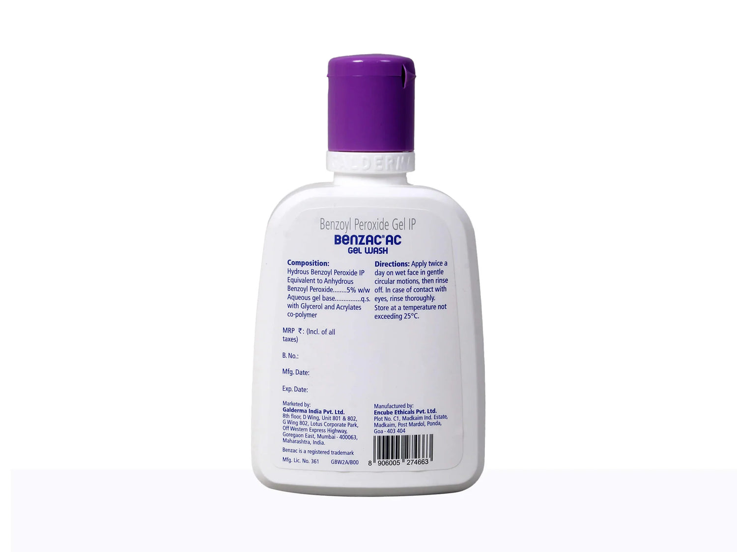 Benzac AC 5% Gel Wash | Treats Acne Clears Skin Prevents Scarring, 100ml - Skiynse Dermatologique