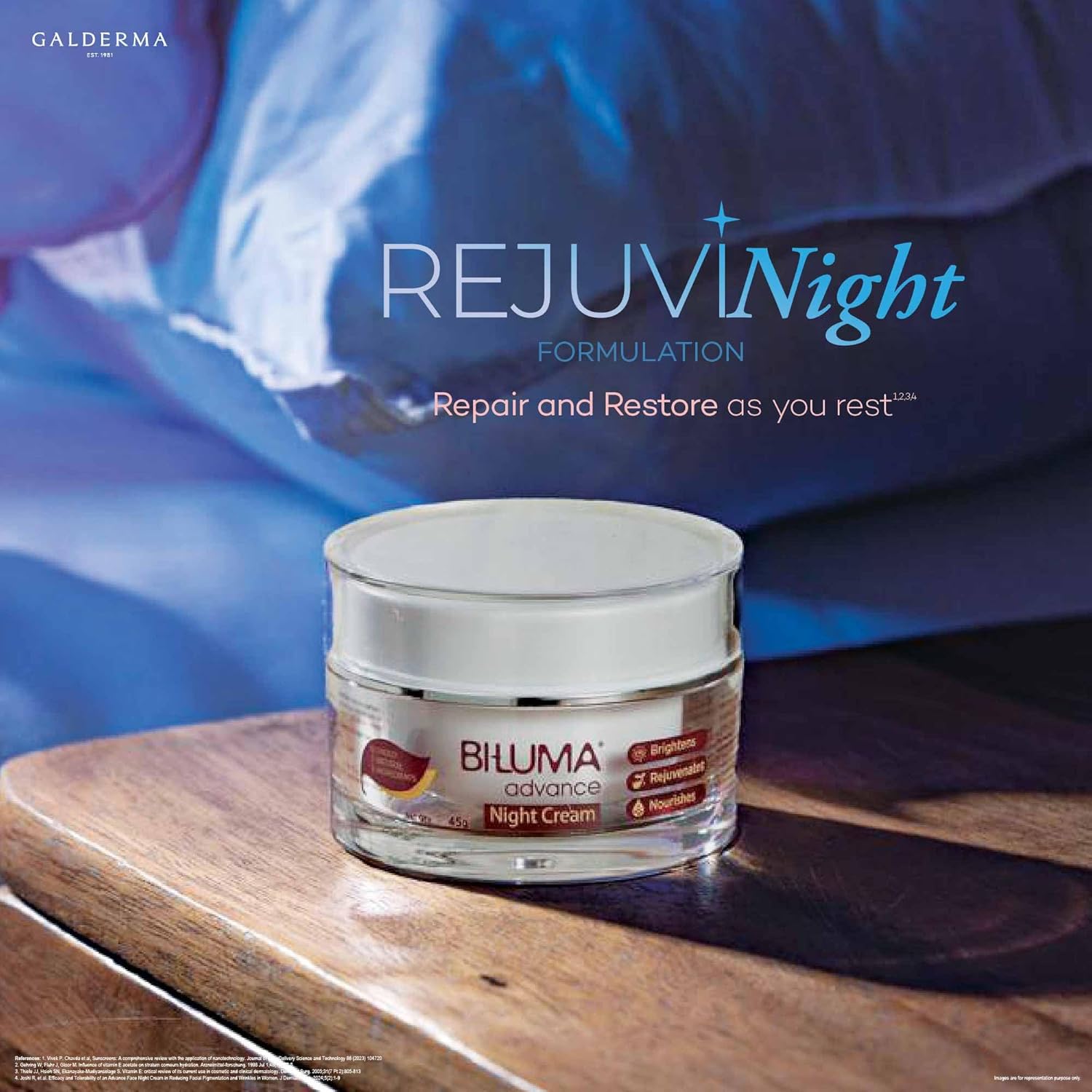 Biluma Advance Skin Brightening Night Cream, for even skin tone, Dark spots and Wrinkles, 45g - Skiynse Dermatologique
