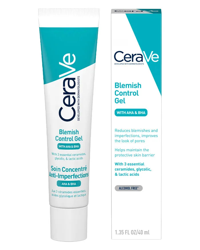CeraVe Blemish Control Gel with 2% Salicylic Acid and Niacinamide, Treats Blemish-Prone Skin By Reducing Acne and Blackheads. Acne Spot Treatment Gel Minimises Pores & Prevents Breakouts, 40ml