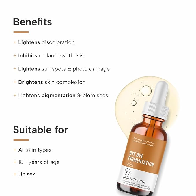 DERMATOUCH Bye Bye Pigmentation Serum | For Pigmentation, Dark Spots, Blemishes | For all skin types | For Both Men & Women