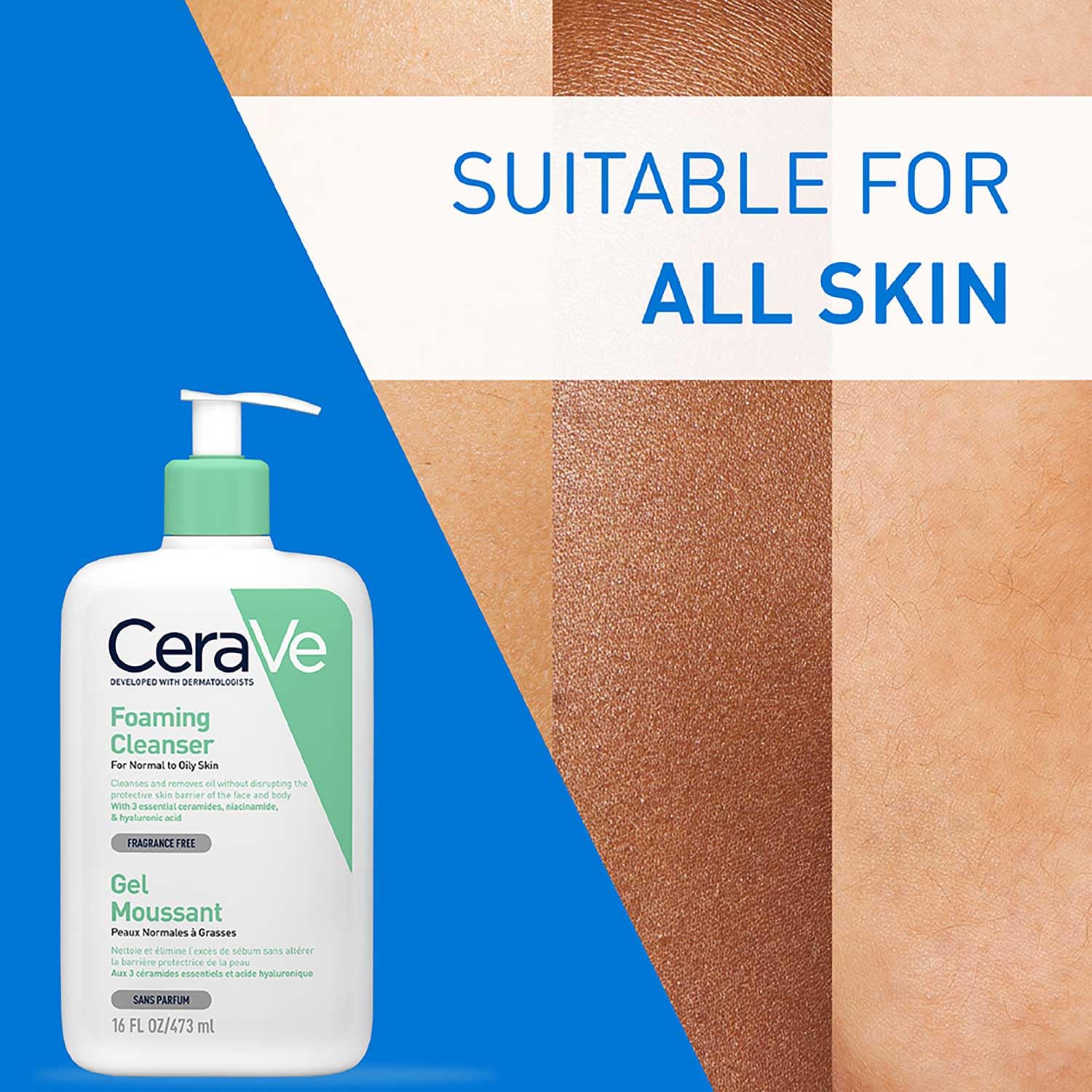 CeraVe Foaming Cleanser For Normal To Oily Skin - Dermatologist-Developed Facewash | Non-Comedogenic And Fragrance-Free Cleansers For Acne-Prone Skin