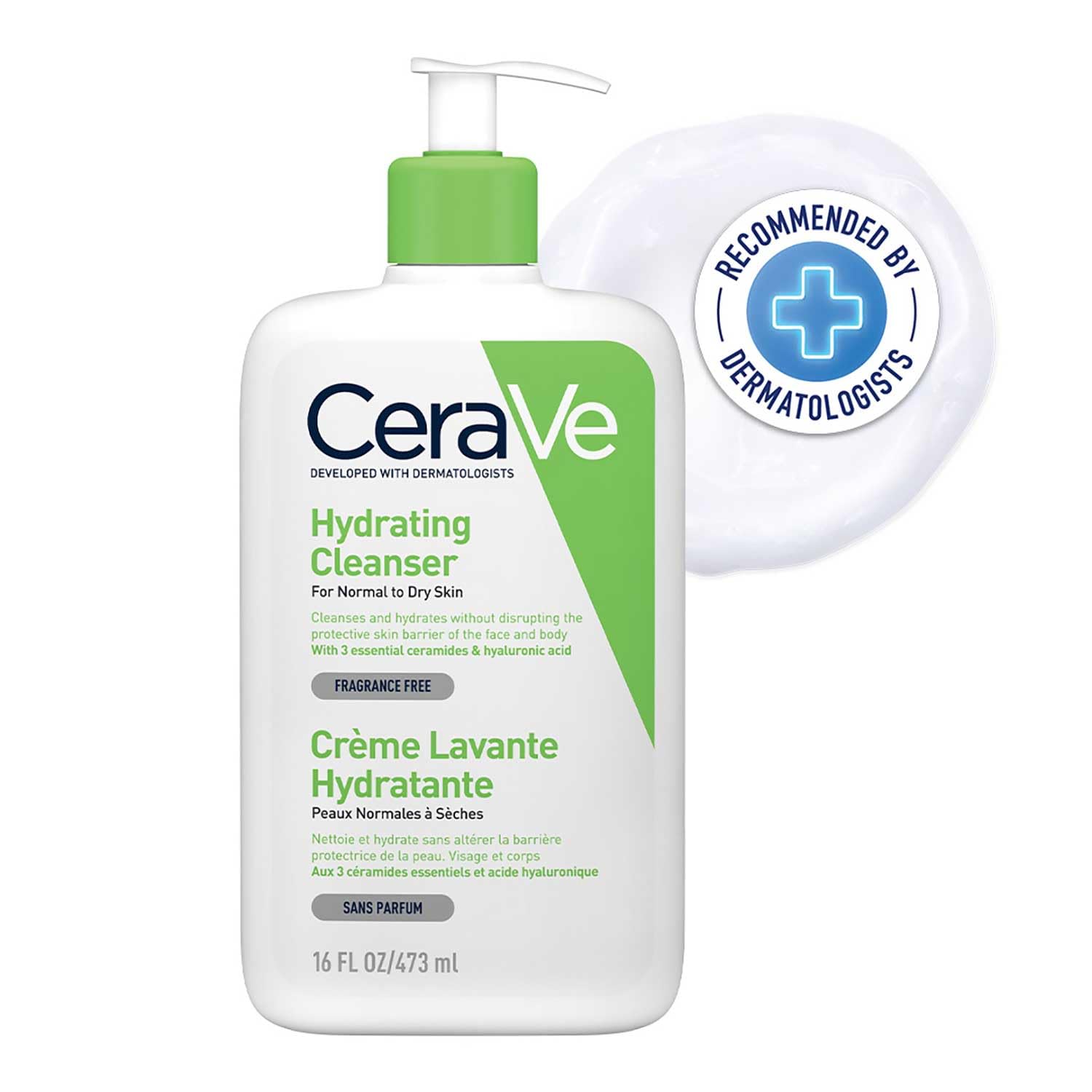 CeraVe Hydrating Cleanser For Normal To Dry Skin - Non-Foaming Face Wash with Hyaluronic Acid And Ceramides | Non-Comedogenic, Non-Irritating And Fragrance-Free Cleanser