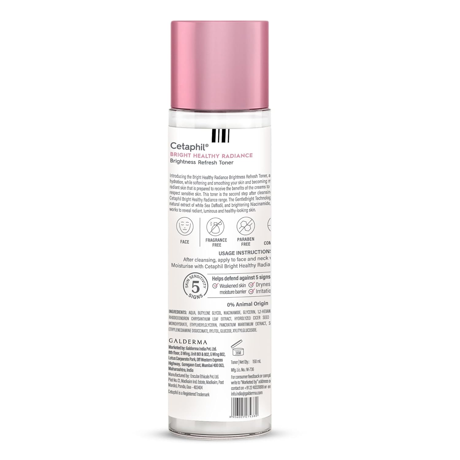 Cetaphil Bright Healthy Niacinamide Vitamin B3, Radiance Refresh Toner Cream, 150 ml