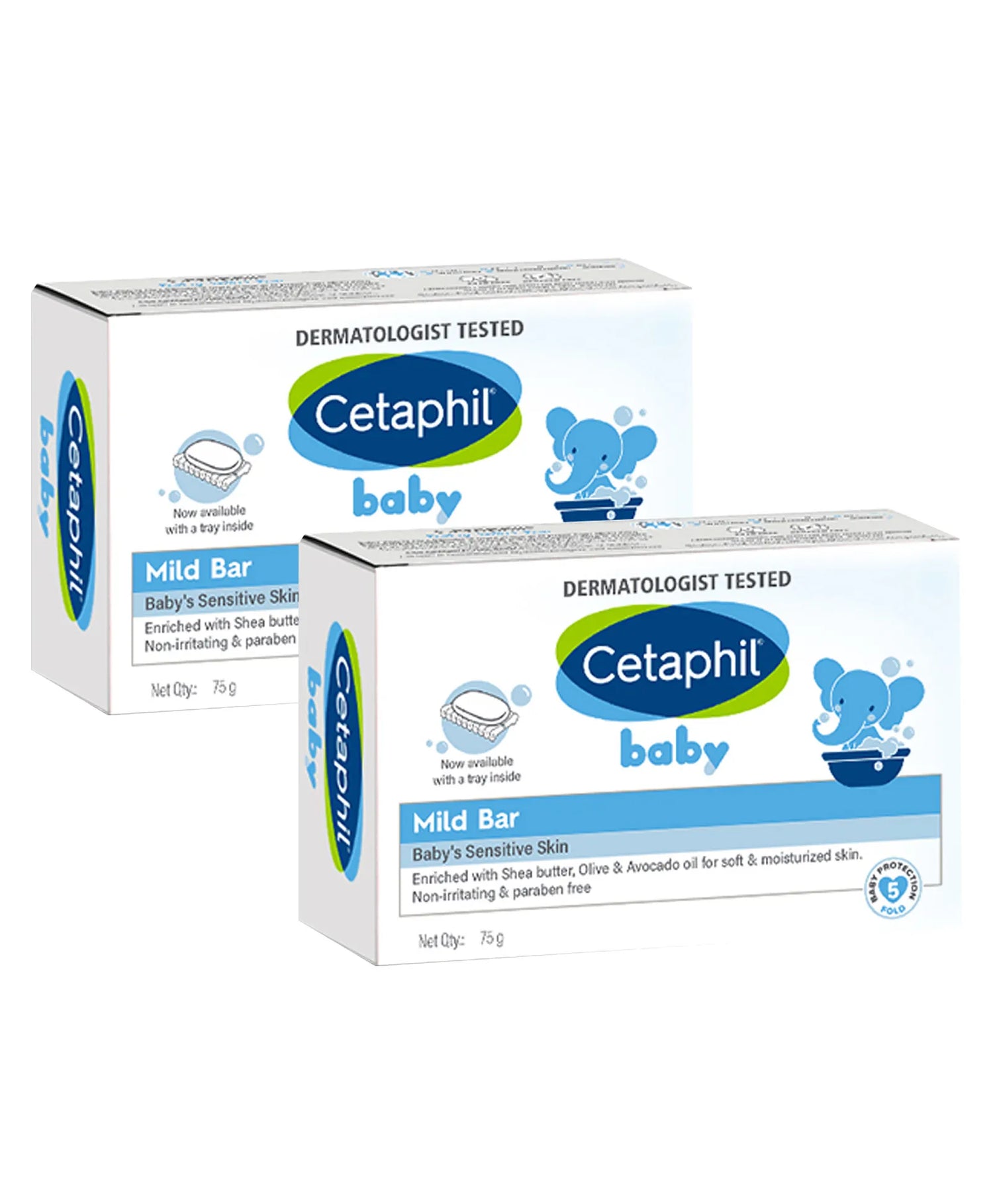 Cetaphil Baby Mild Bar for Kids, 75g (Pack of 2 )