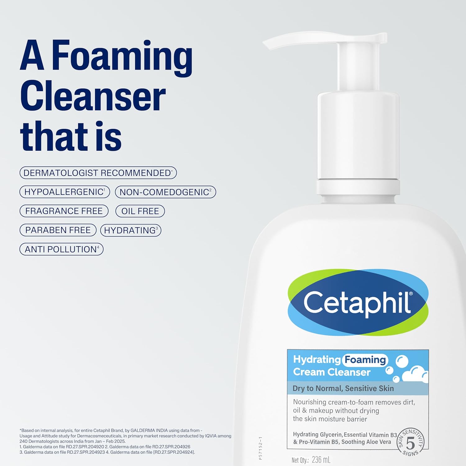 Cetaphil Hydrating Foaming Face Wash | 236 ml