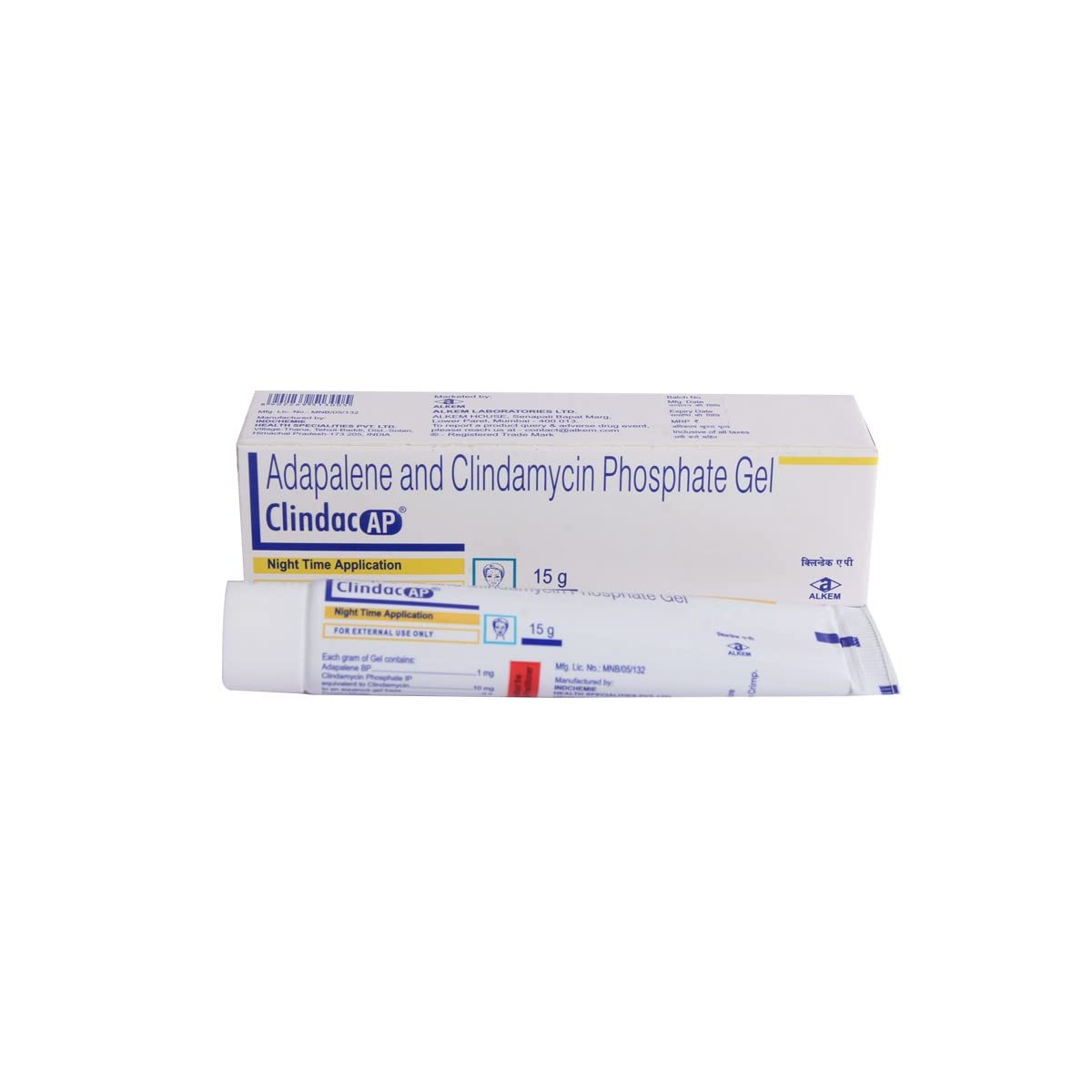Clindac-AP Acne Gel, 15g | Reduce Acne Treat Acne Scars Reduce Pimples ( Pack of 2 )