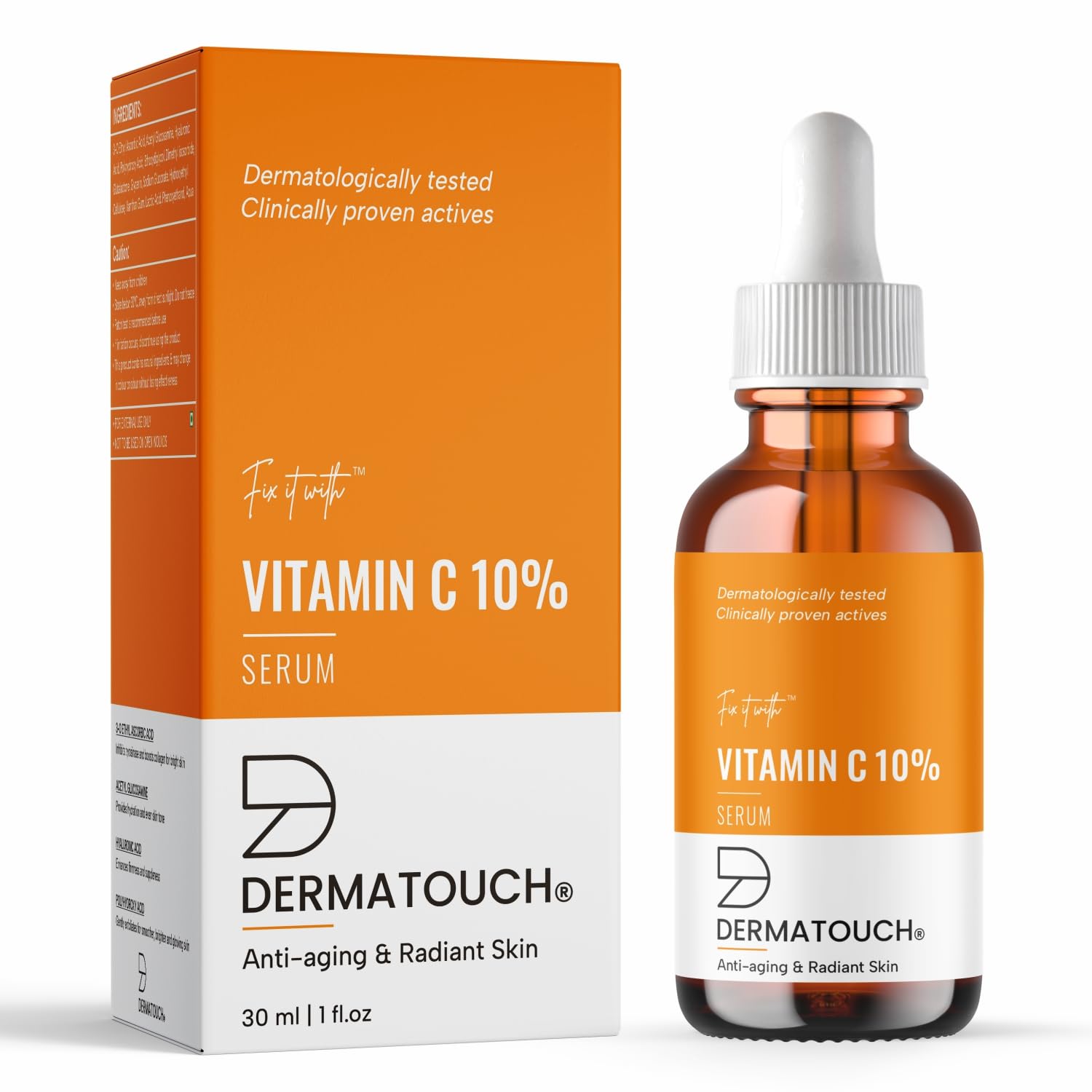 DERMATOUCH Vitamin C 10% Serum | For Anti-aging and Radiant Skin | For All Skin Types | For Both Men & Women