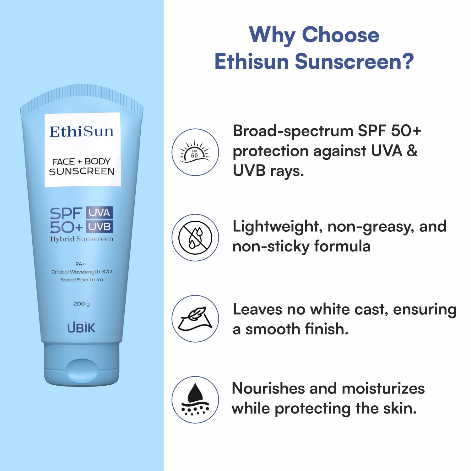 Ethisun Sunscreen SPF 50+ PA++ - Skiynse Dermatologique