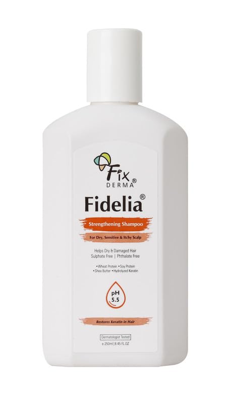 Fidelia Strengthening Shampoo, 250 ml | Keratin Shampoo for Dry, Damaged & Chemically Treated Hair
