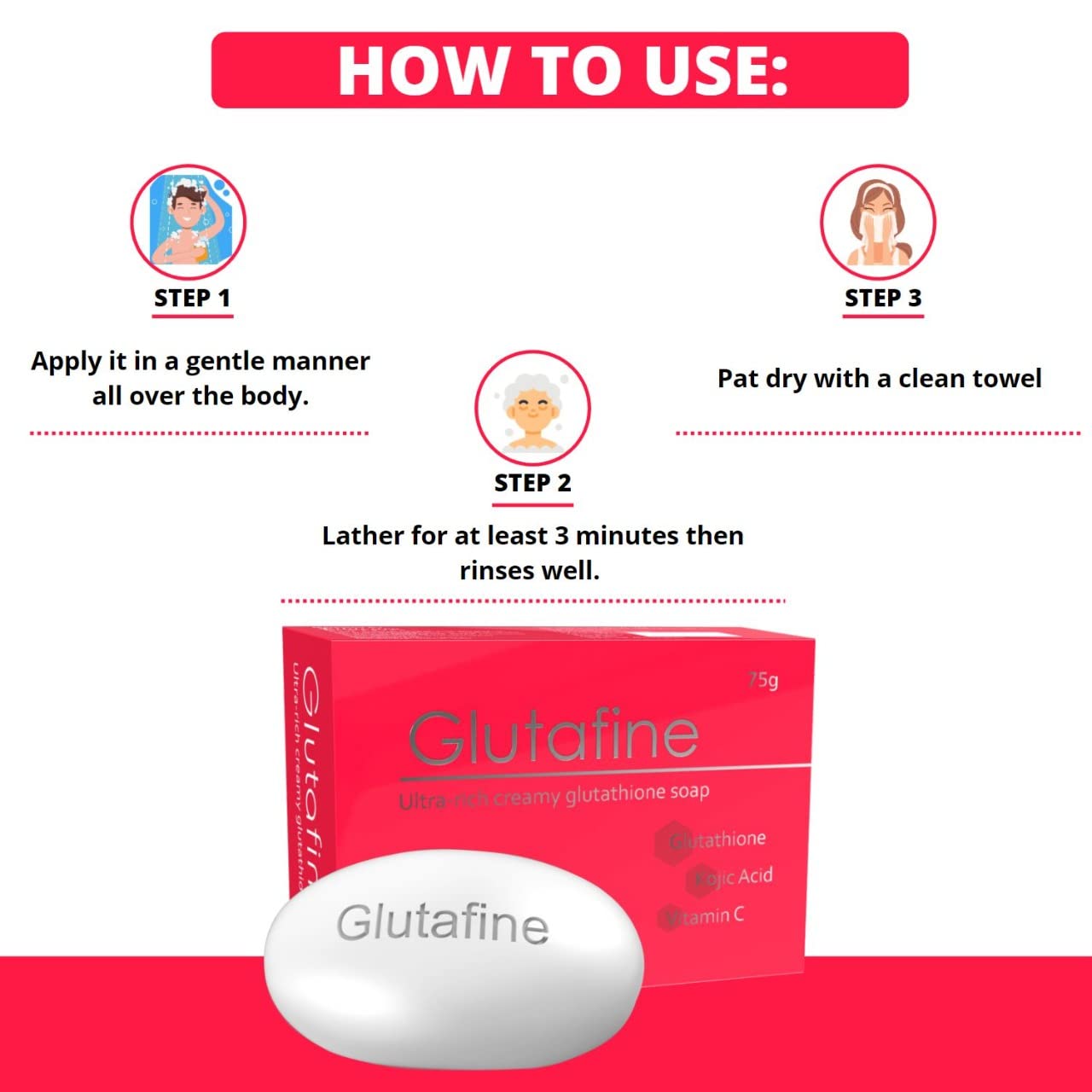 Glutafine Skin Whitening Bathing Bar & Soap | 75g ( Pack of 2 ) - Skiynse Dermatologique