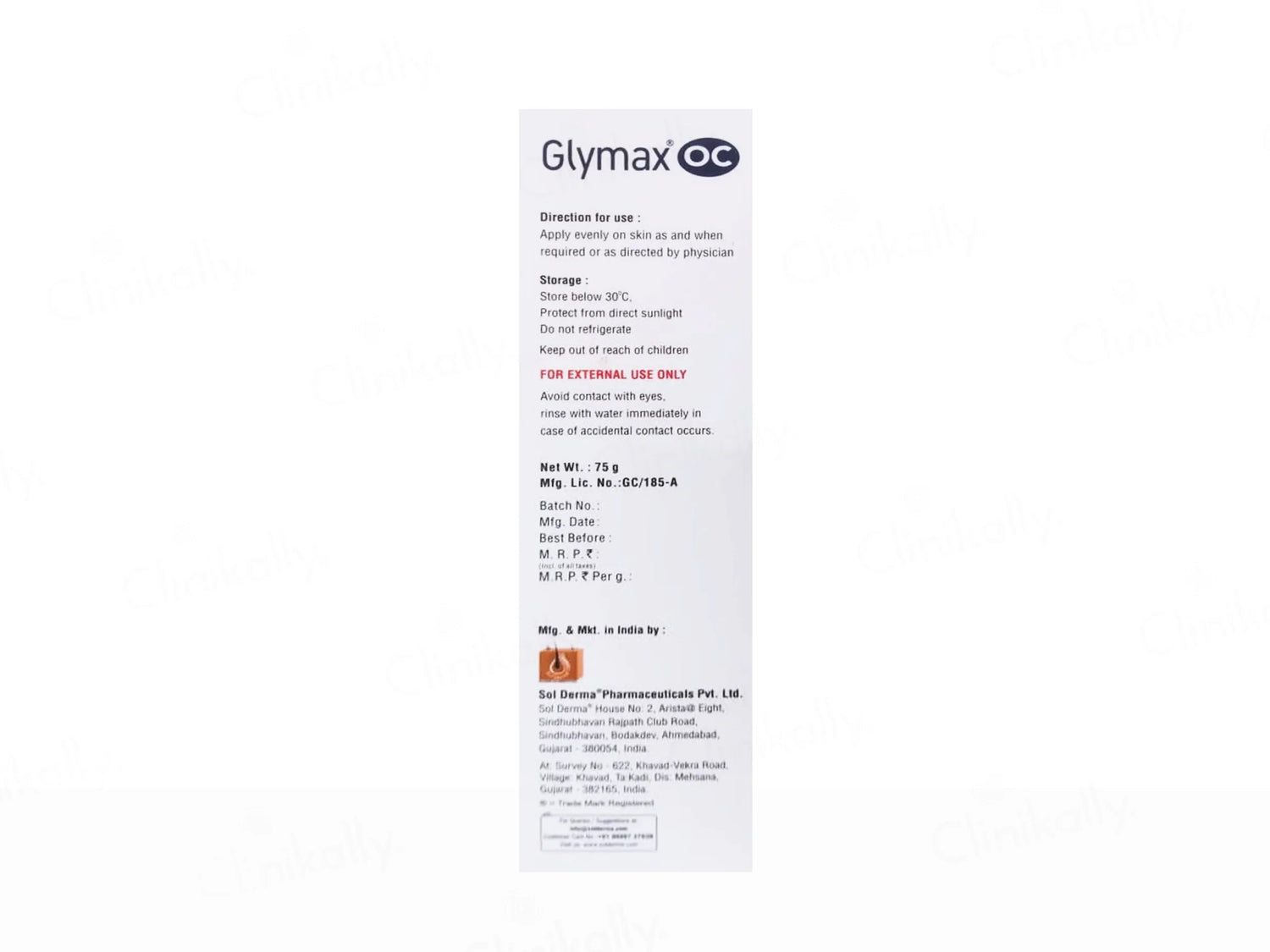 Glymax OC Sebum Regulating Moisturizer, 75g - Skiynse Dermatologique