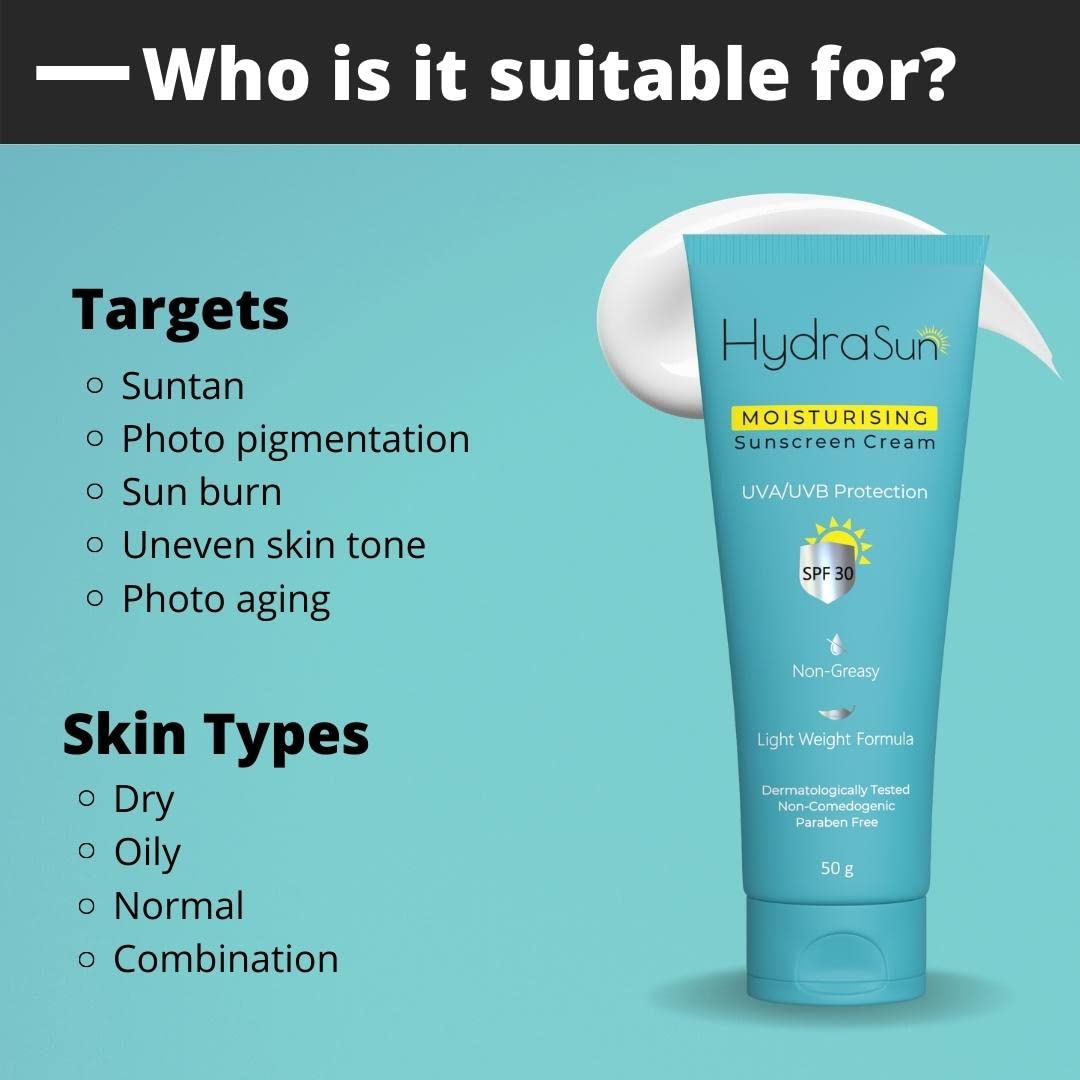 Hydrasun Moisturising Sunscreen Cream SPF 30 For Dry Skin - Skiynse Dermatologique