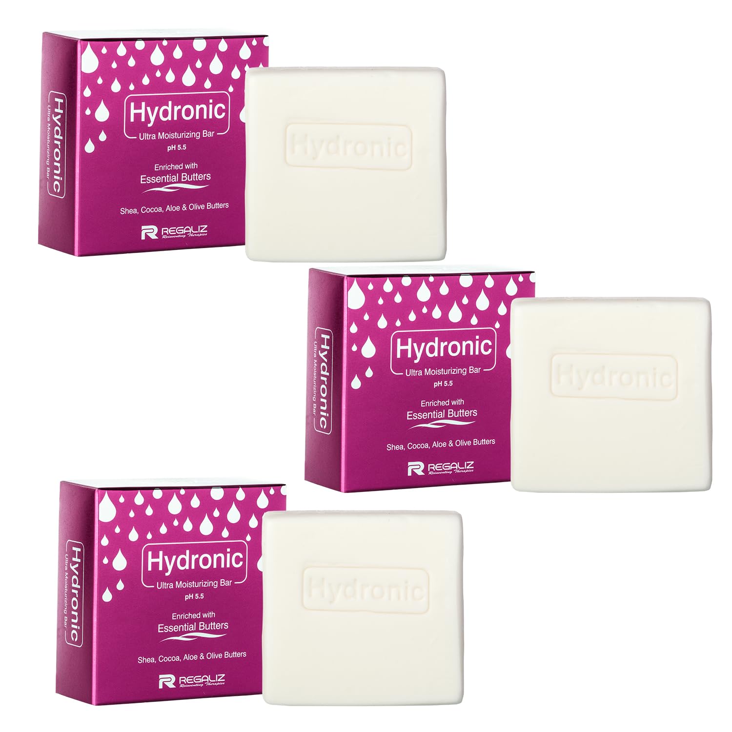 Regaliz Hydronic Soap - Gentle Cleansing Bar | 100g | Pack of 3 - Skiynse Dermatologique