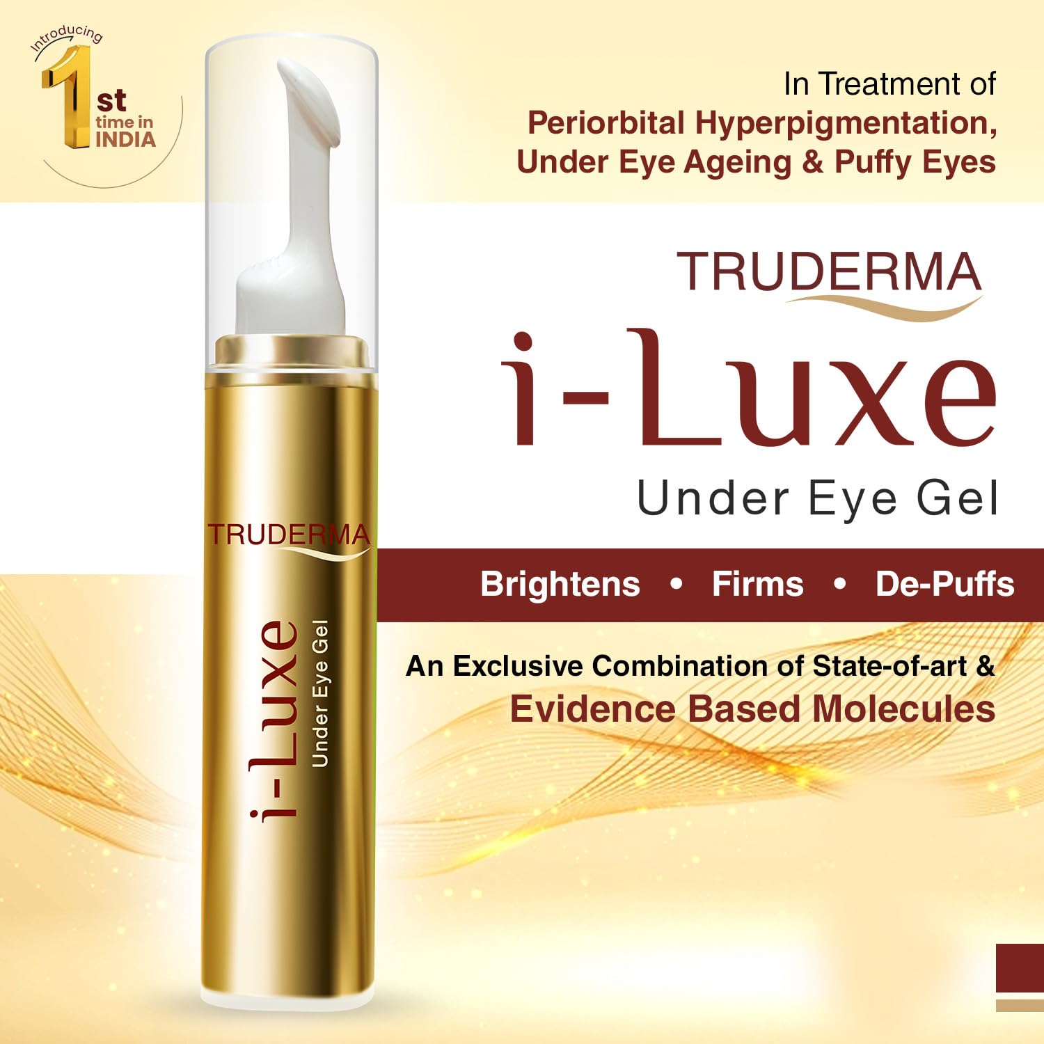 Truderma i-Luxe Under Eye Gel | Reduces Dark Circles, Puffiness, Crow's Feet & Fine Lines | Hydrating & Anti-Aging Formula | 15ml - Skiynse Dermatologique