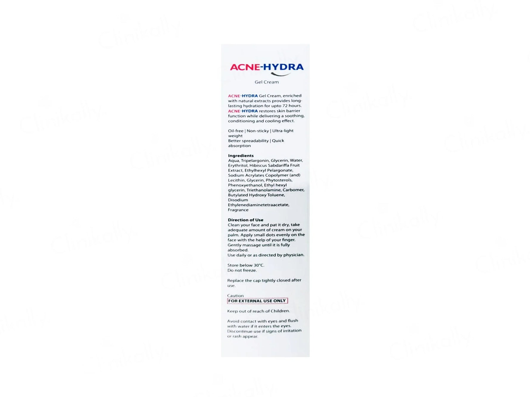 IPCA Acne-Hydra Gel Cream | 72-Hour Hydration, Oil-Free Formula, Quick Absorption | 75g - Skiynse Dermatologique