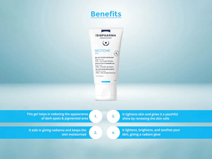 Isispharma Neotone Exfoliating Cleansing Gel | Face wash for Dark spot |Dermatologist-Tested Gentle Exfoliator | Cleanses, Smoothes for Healthy Looking Skin