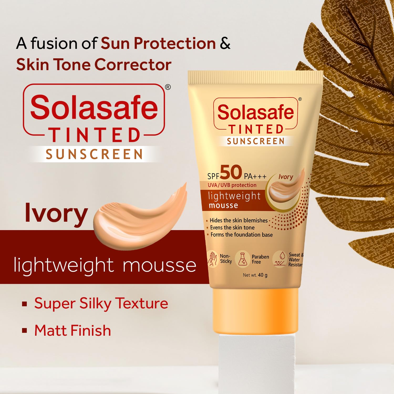 Regaliz Solasafe Tinted Sunscreen SPF 50 | Broad Spectrum Sun Protection & Skin Tone Corrector | Lightweight Formula | Suitable for All Skin Types | - Skiynse Dermatologique