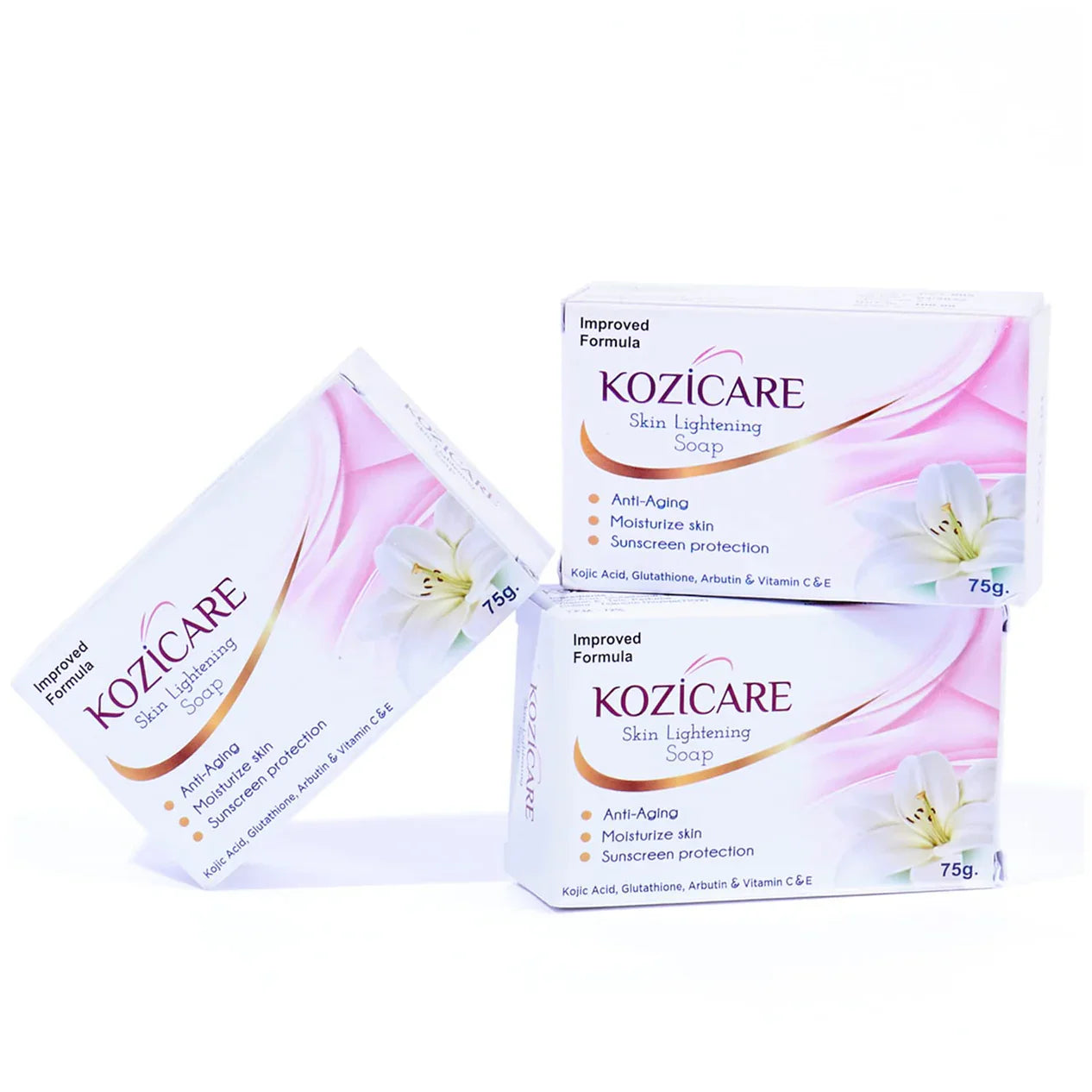 Kozicare Kojic Acid Soap Bar | Glutathione Soap | Soaps For Bath | Bath Soap Combo Offers | Anti Aging Properties & Glow | Bath Soap for Men & Women | Moisturize Skin & Excess Oil Control - Pack of 3