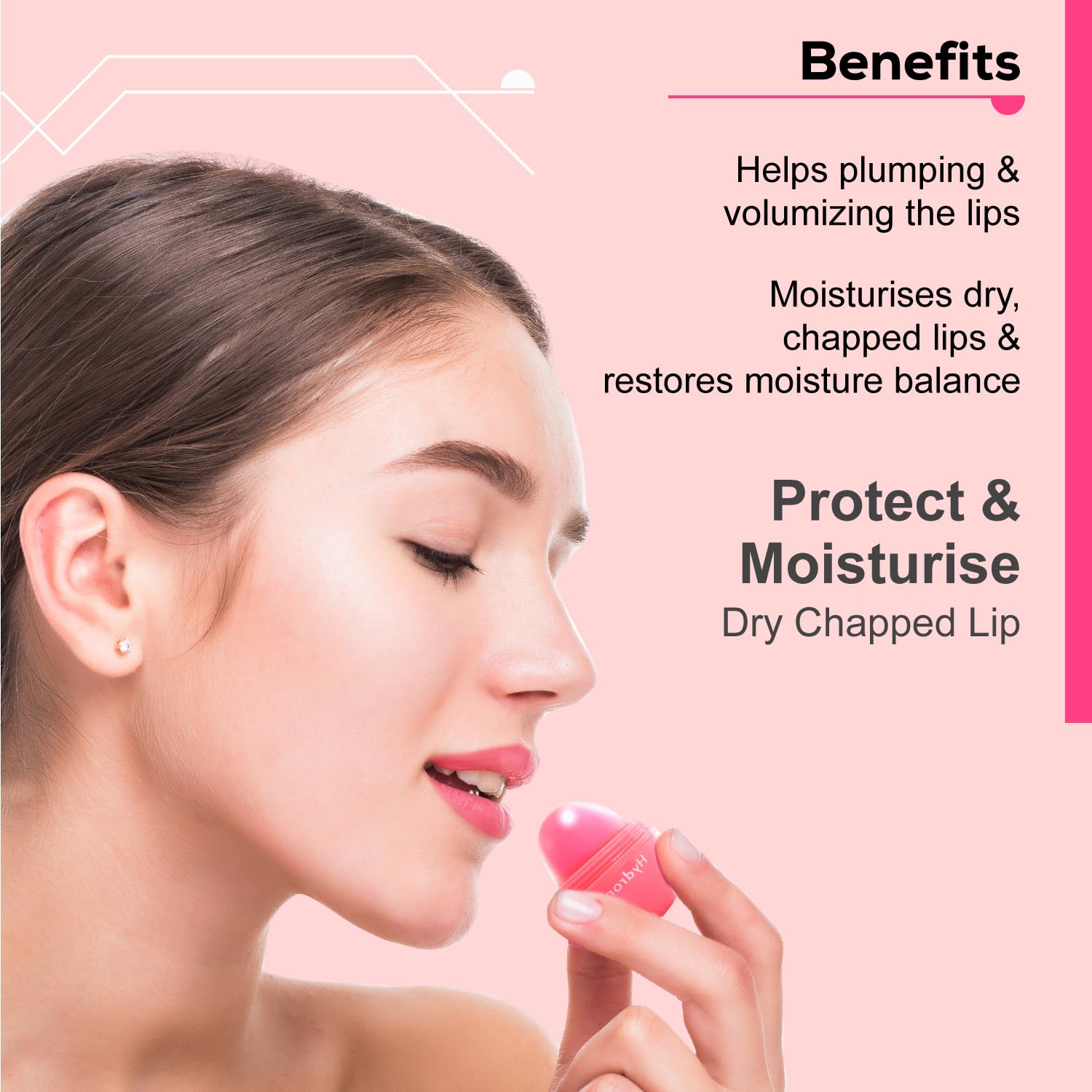 Regaliz Hydronic Lip Balm|Intense Hydration & Nourishment|Soothing & Protective Formula For Soft & Smooth Lips | Pink | 8g - Skiynse Dermatologique