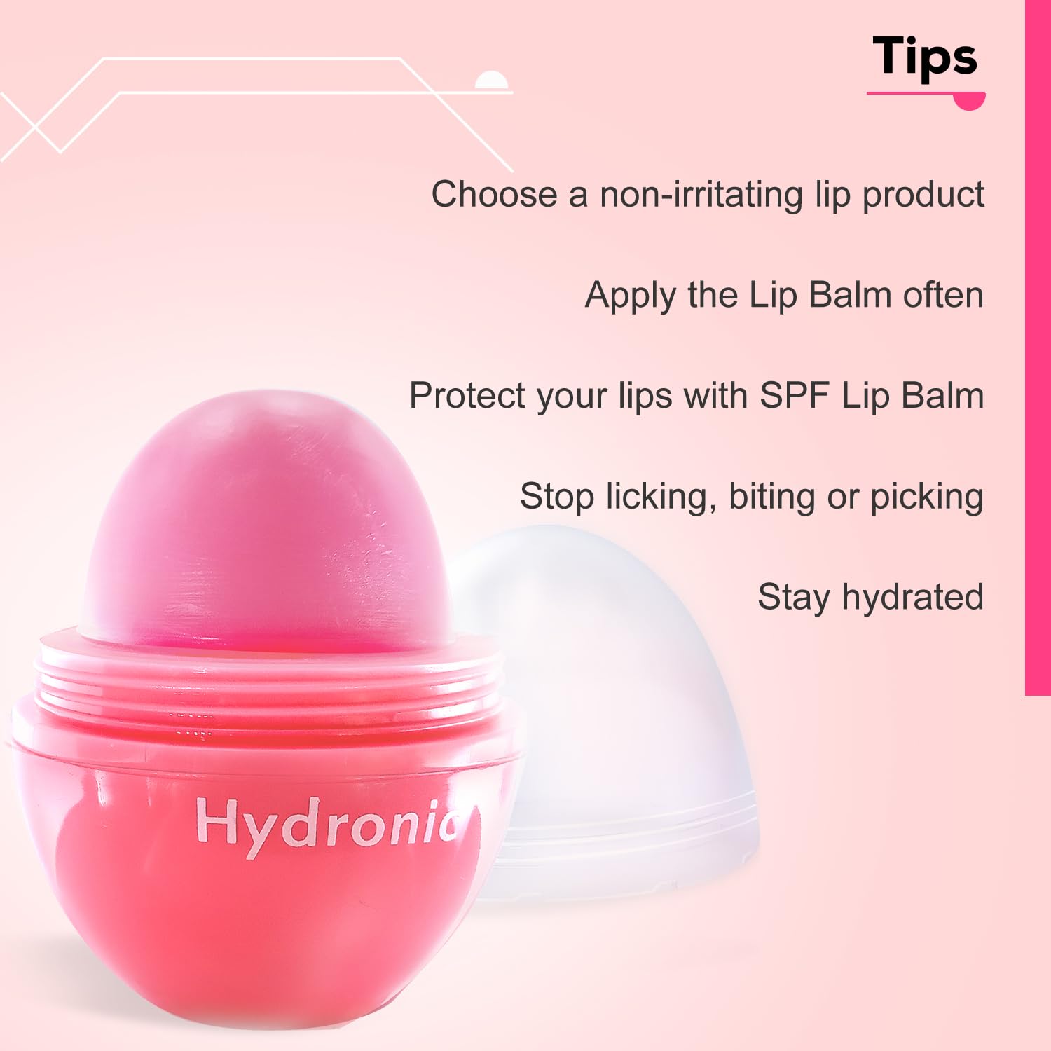 Regaliz Hydronic Lip Balm|Intense Hydration & Nourishment|Soothing & Protective Formula For Soft & Smooth Lips | Pink | 8g - Skiynse Dermatologique