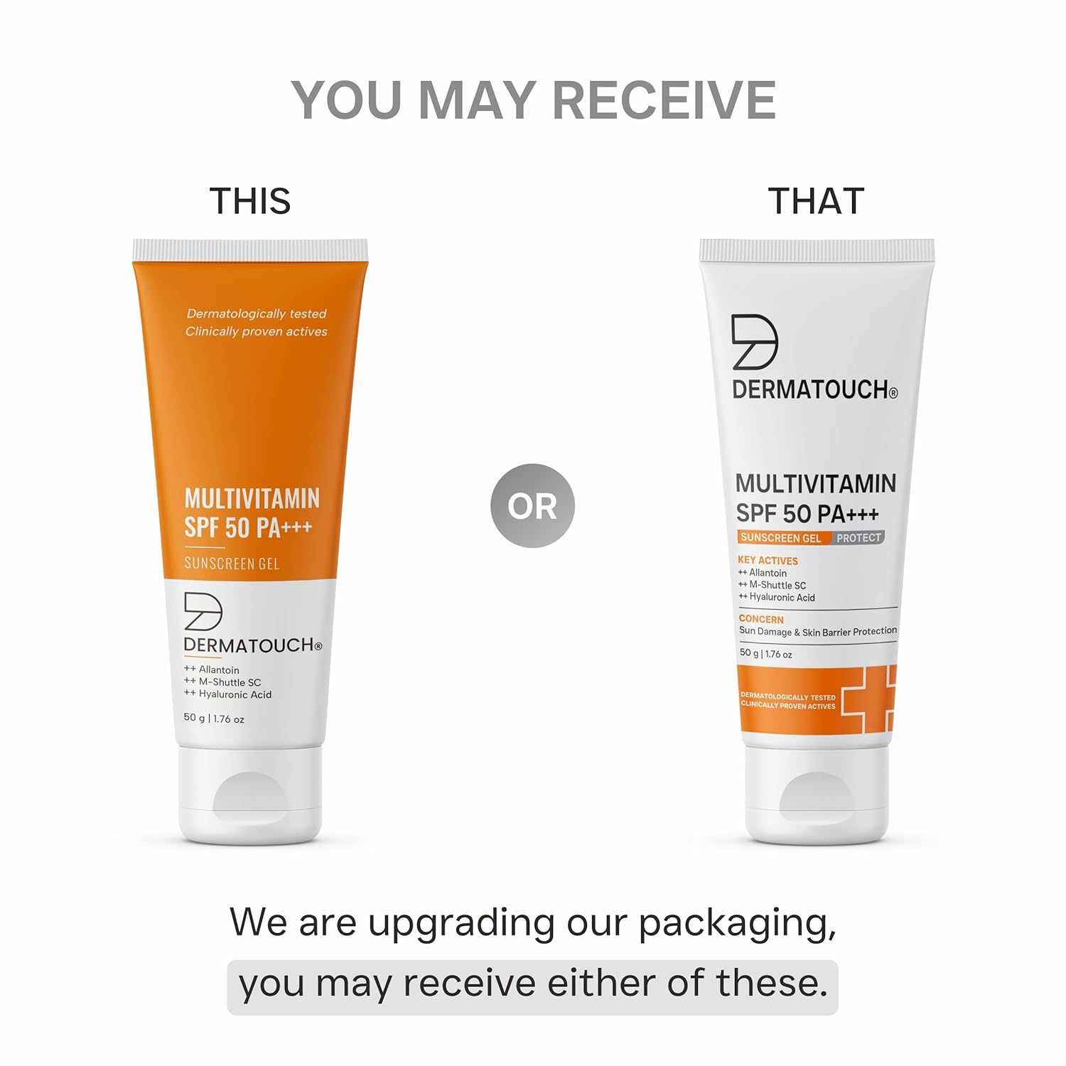 DERMATOUCH Multivitamin SPF 50 Pa+++ Sunscreen Gel For All Skin Types | Uva-Uvb Protection |Zero White Cast | Unisex ( Pack of 3 )