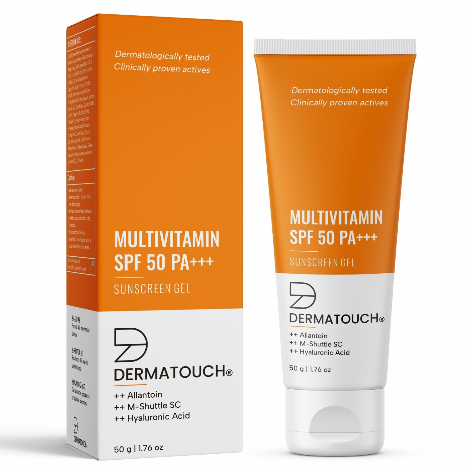 DERMATOUCH Multivitamin SPF 50 Pa+++ Sunscreen Gel For All Skin Types | UVA-UVB Protection |Zero White Cast | Unisex ( Pack of 2 )