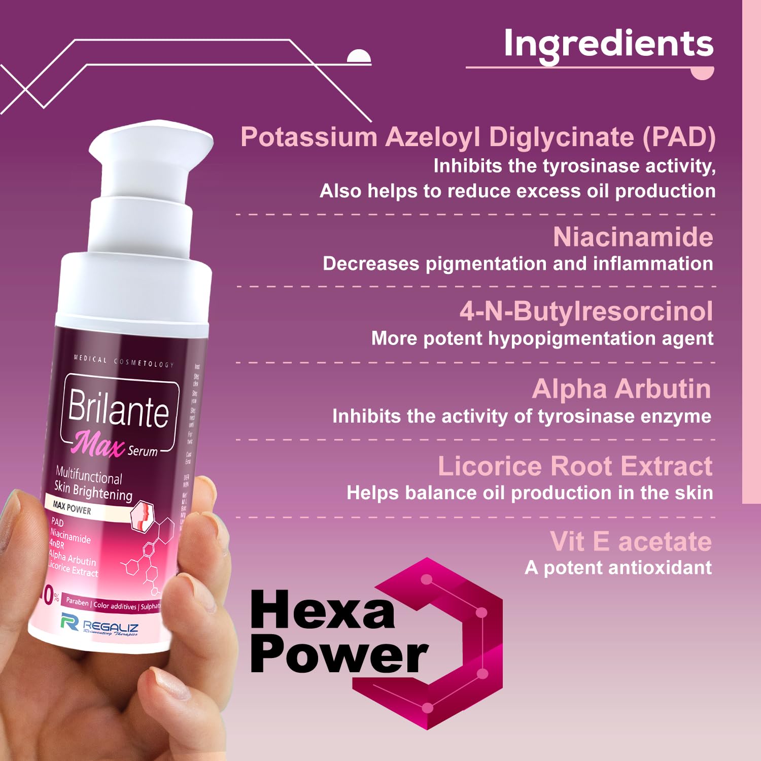 Regaliz Brilante Max Serum | Multifunctional Skin Brightening & Radiance Booster | Targets Dark Spots, Uneven Skin Tone, and Dullness | 30ml - Skiynse Dermatologique