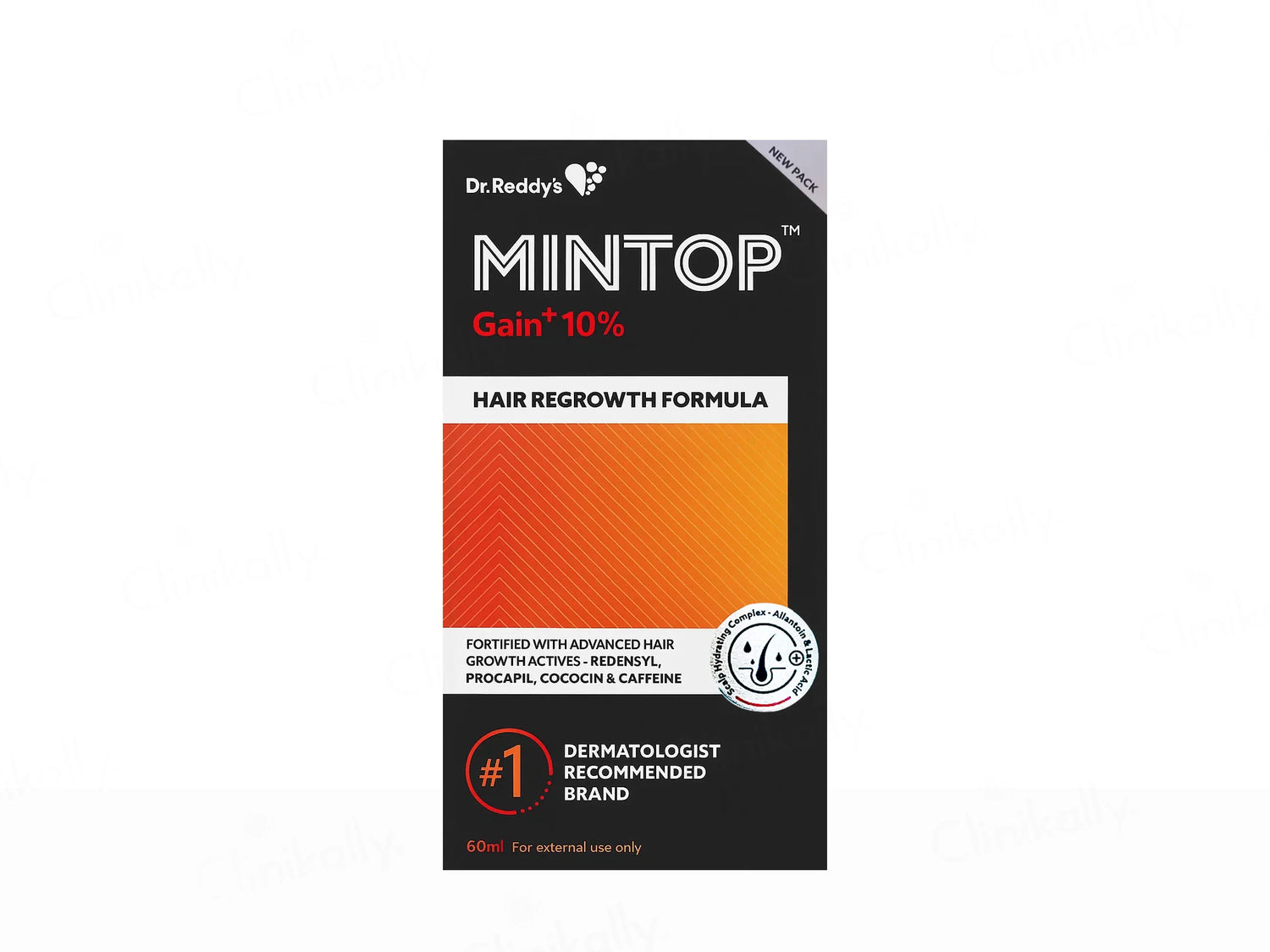 Mintop Gain+ 10 Topical - Bottle of 60ml Solution with Minoxidil and Finasteride