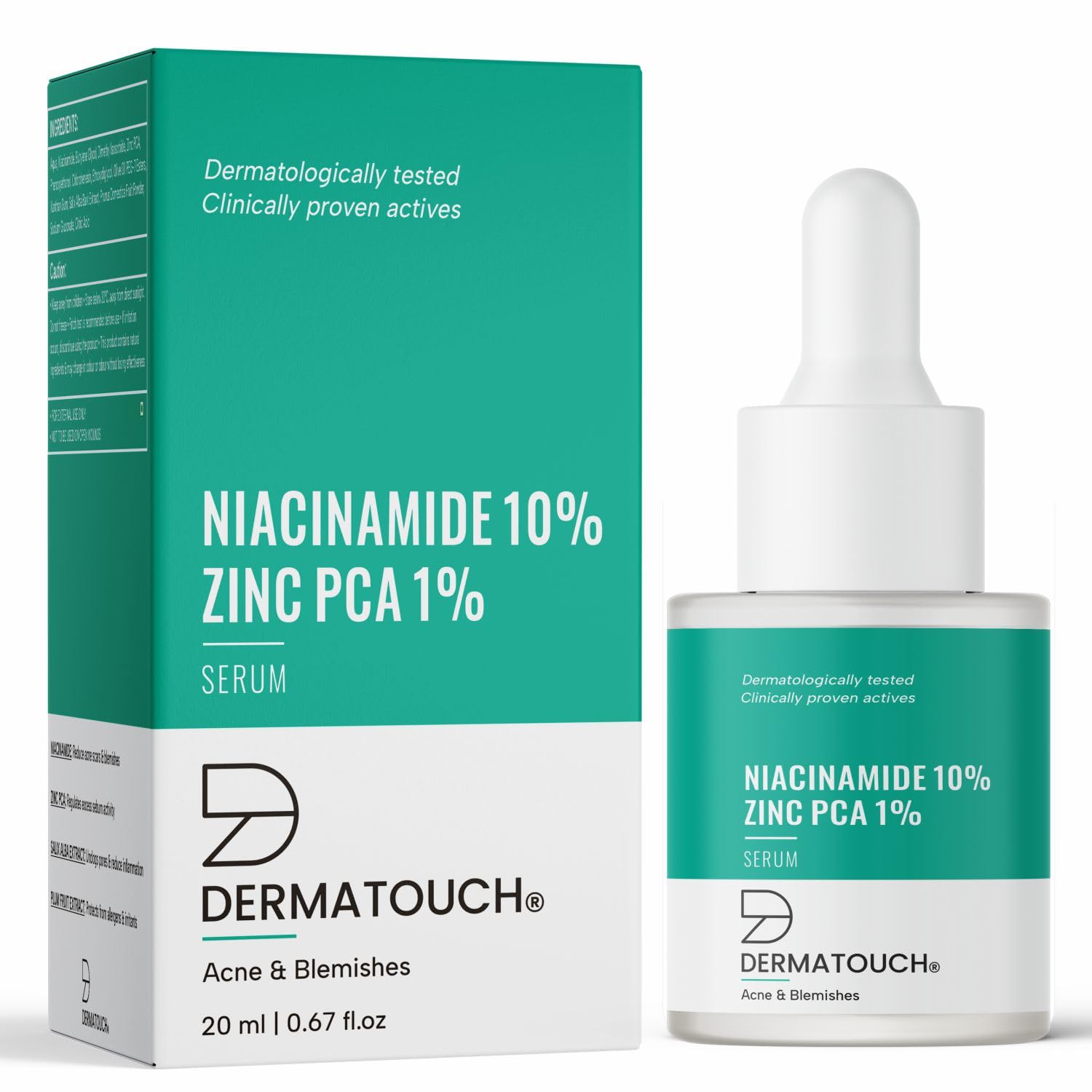 DERMATOUCH 10% Niacinamide Serum for Acne & Blemishes| Oil Balancing with Zinc PCA | For Acne Prone skin