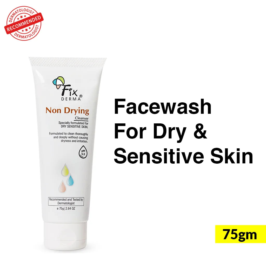 Fix Derma Non-Drying Cleanser - Face wash for Dry Skin | A pH-Balanced Solution for Gentle yet Effective Cleansing ( Pack of 2 )
