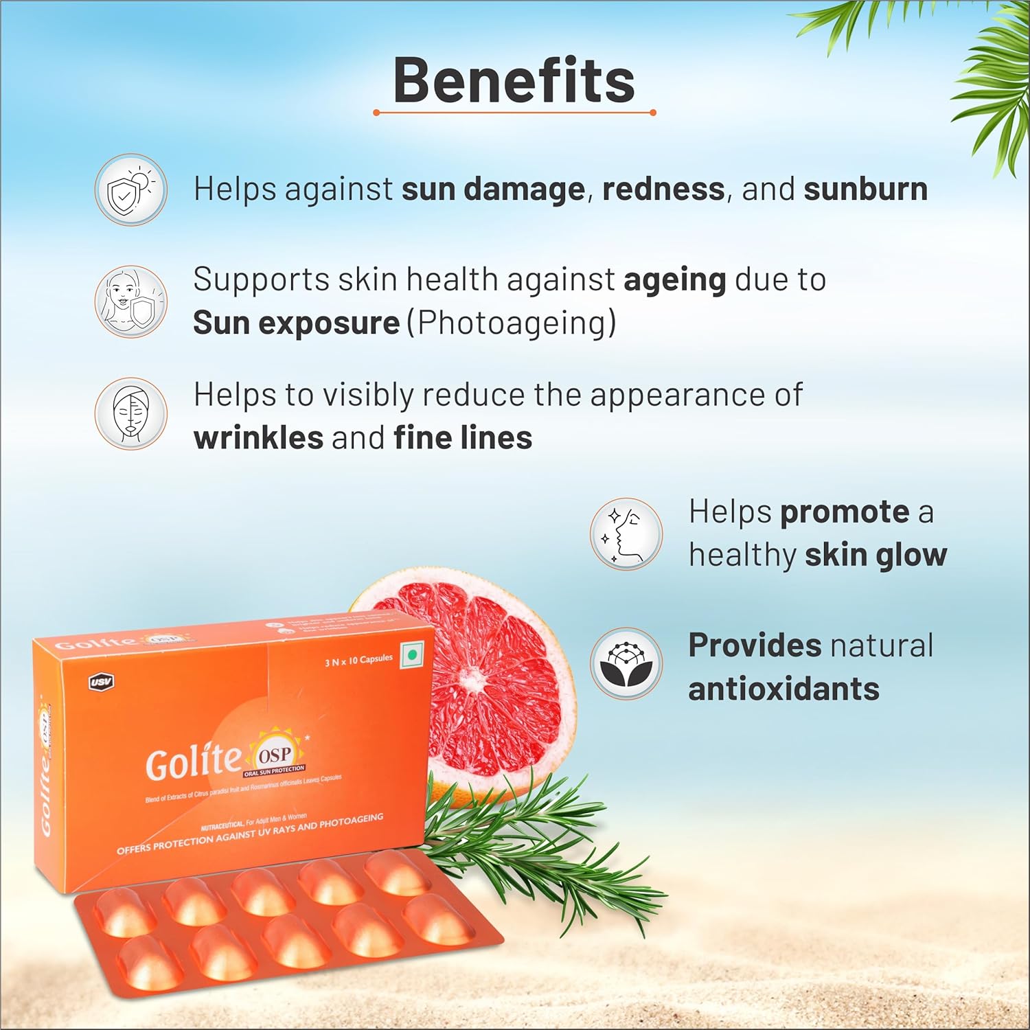 Golite OSP - Oral Sun Protection | ( 3 N * 10 Capsules) - Skiynse Dermatologique