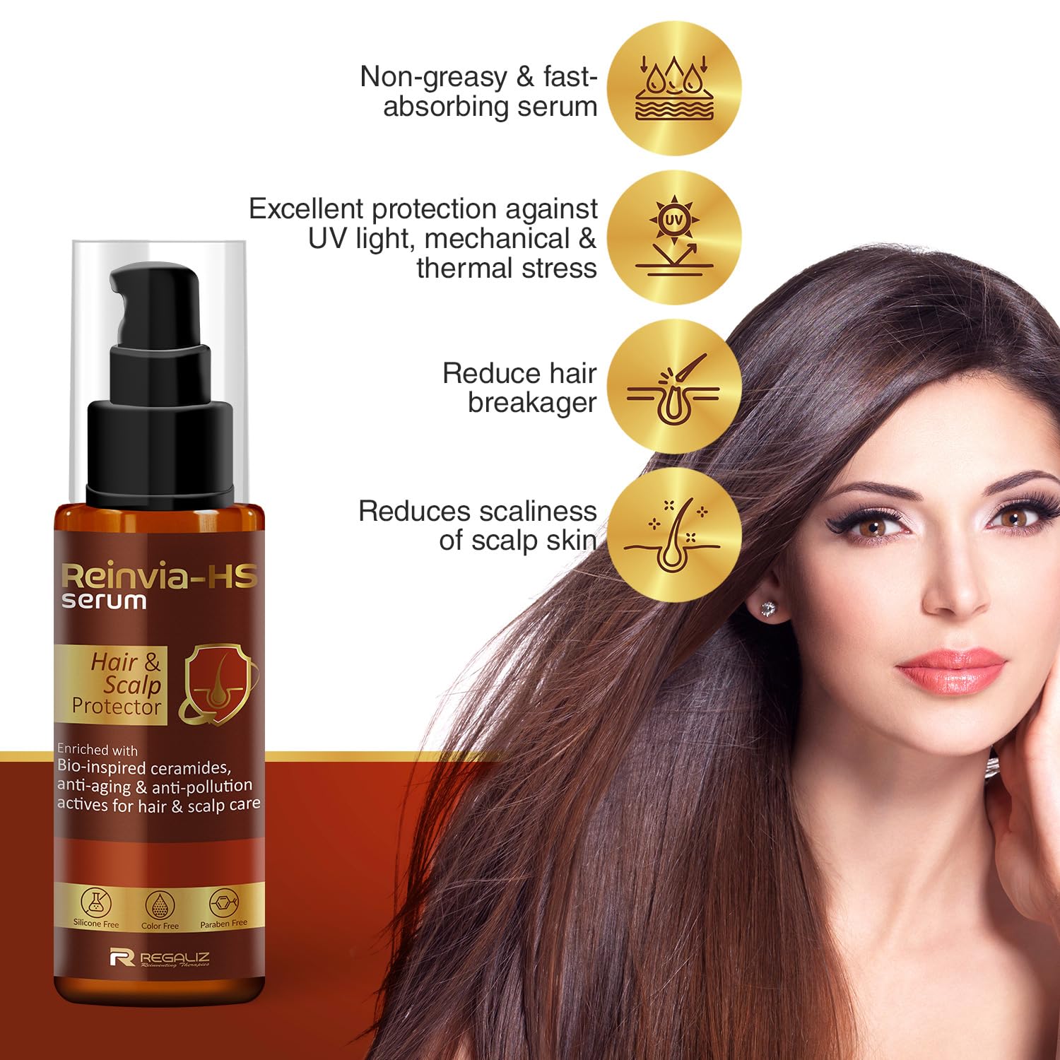 Reinvia-HS Hair & Scalp Protector Serum  for UV & DNA Protection, Lightweight & Hydrating Formula | 90ml - Skiynse Dermatologique