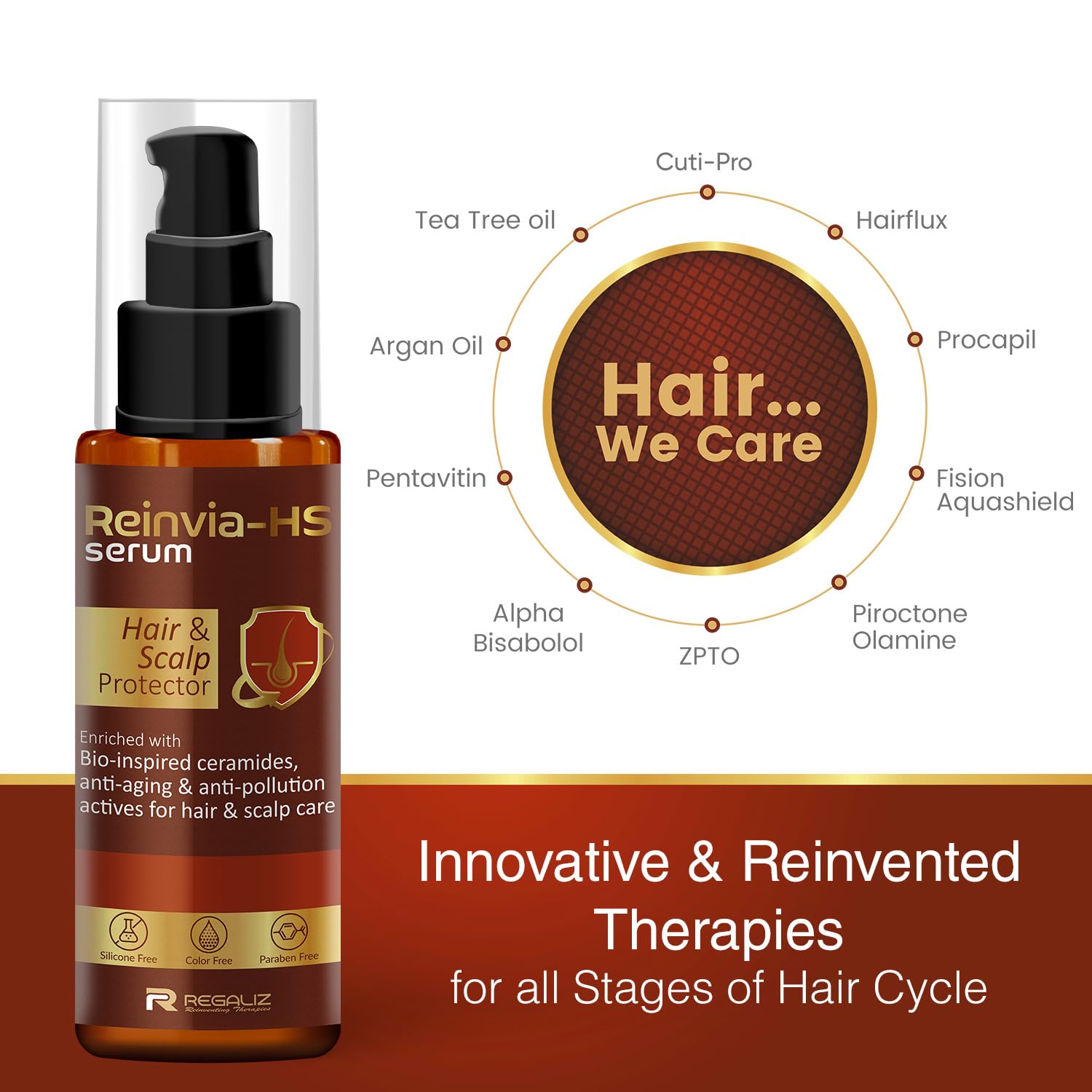 Reinvia-HS Hair & Scalp Protector Serum  for UV & DNA Protection, Lightweight & Hydrating Formula | 90ml - Skiynse Dermatologique