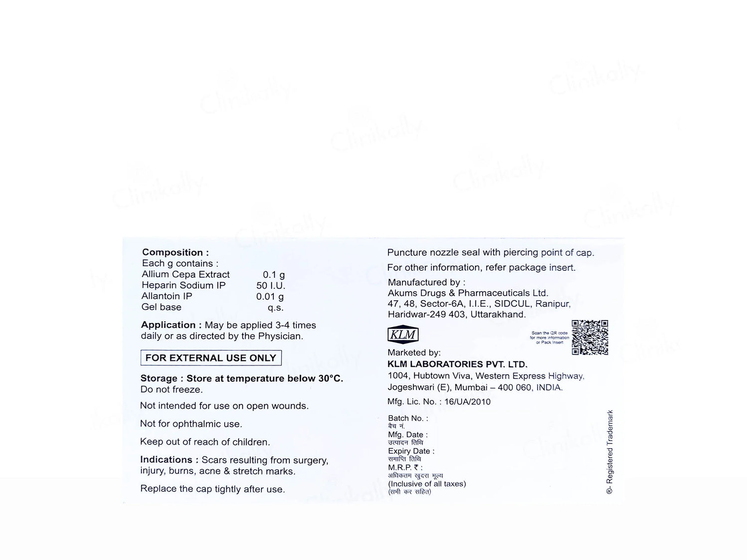 Scarcote Gel Advanced Scar Reduction & Skin Healing Formula | 15g - Skiynse Dermatologique