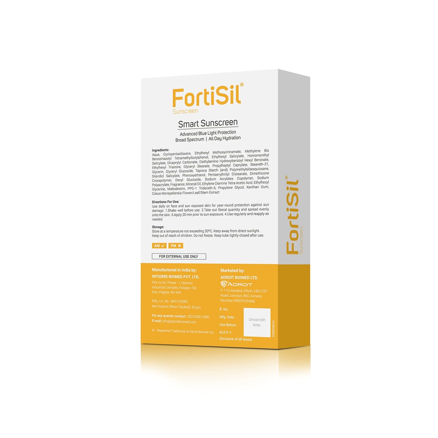 Fortisil SPF 30+ PA+++ Sunscreen | 50g