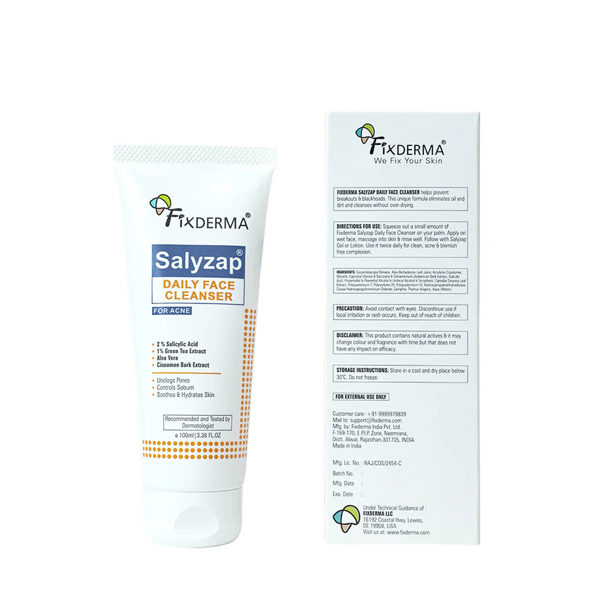 Salyzap Daily Face Cleanser | Non-Drying Cleansing Formula for Clear, Acne-Free Skin