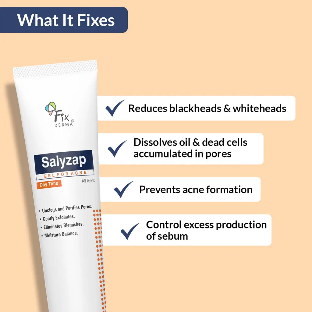 Salyzap Day Time Gel, 20g | A Step-Ahead Formulation for Acne-Prone Skin ( Pack of 2 )