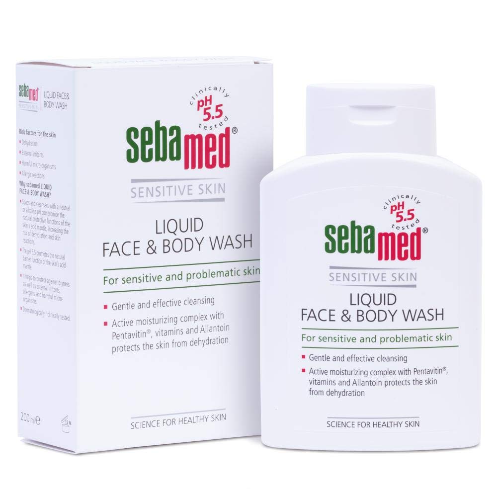 Sebamed Liquid Face & Body Wash , 200 ml -Moisturising Protects The Skin From Dehydration