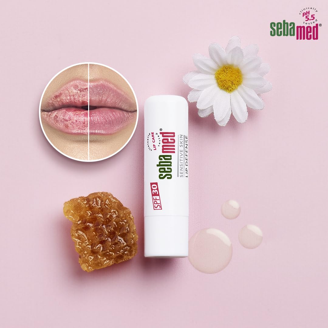 Sebamed Lip Defense Lip Balm With SPF 30 + Vit E | Regenerates Dry, Chapped Lips | Intensive Care With Vit E, Jojoba Oil & Chamomile |Clinically Tested | For Men & Women, 4.8g