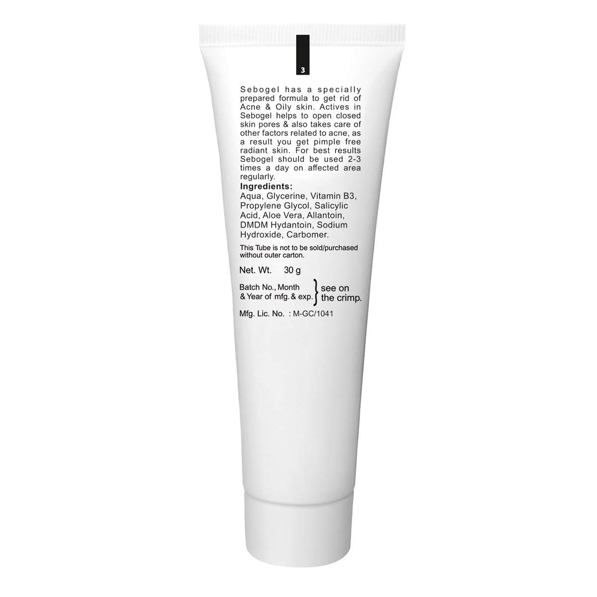 Sebogel Salicylic Acid & Nicotinamide Gel for Pimples and Oily Skin| 30g - Skiynse Dermatologique