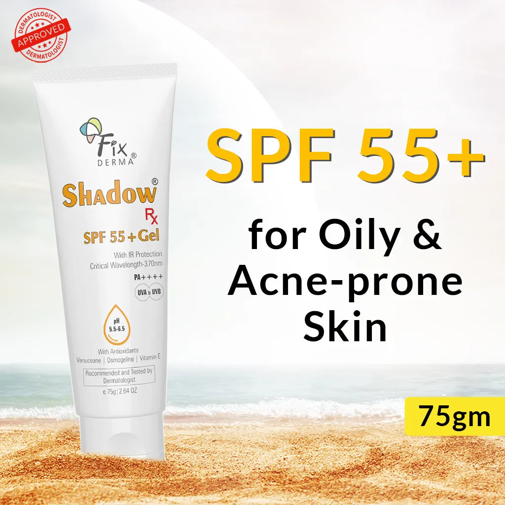 Shadow Rx SPF 55+ Gel, 75g | Lightweight SPF 55+ protection for oily & acne-prone skin ( Pack of 2 )