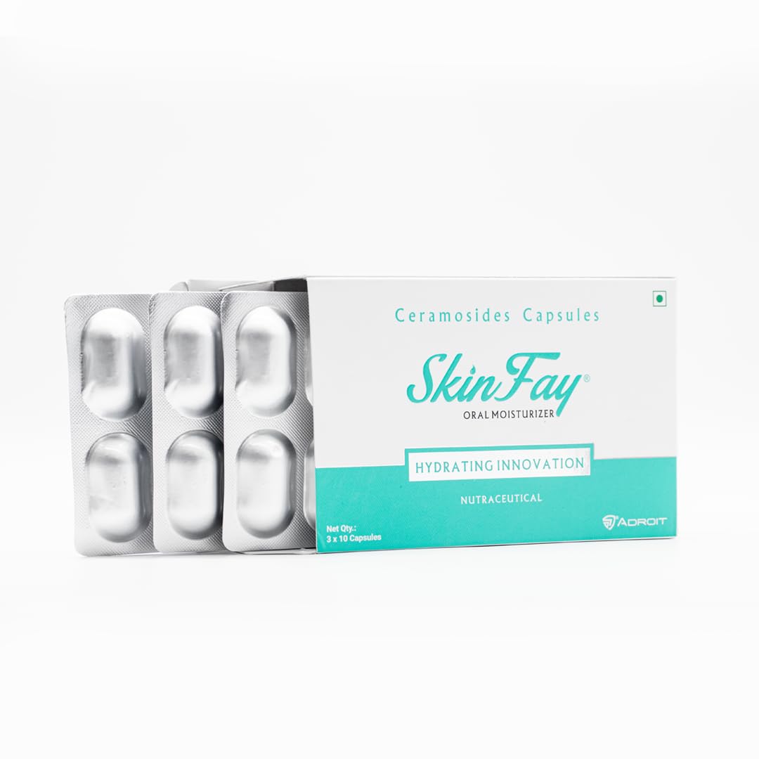 Skinfay- A Capsule combination of ceramoside & alyvium | For Inflammation | Improves skin moisturization | Alyvium 300mg | Ceramosides 35mg ( 30 Tablets )